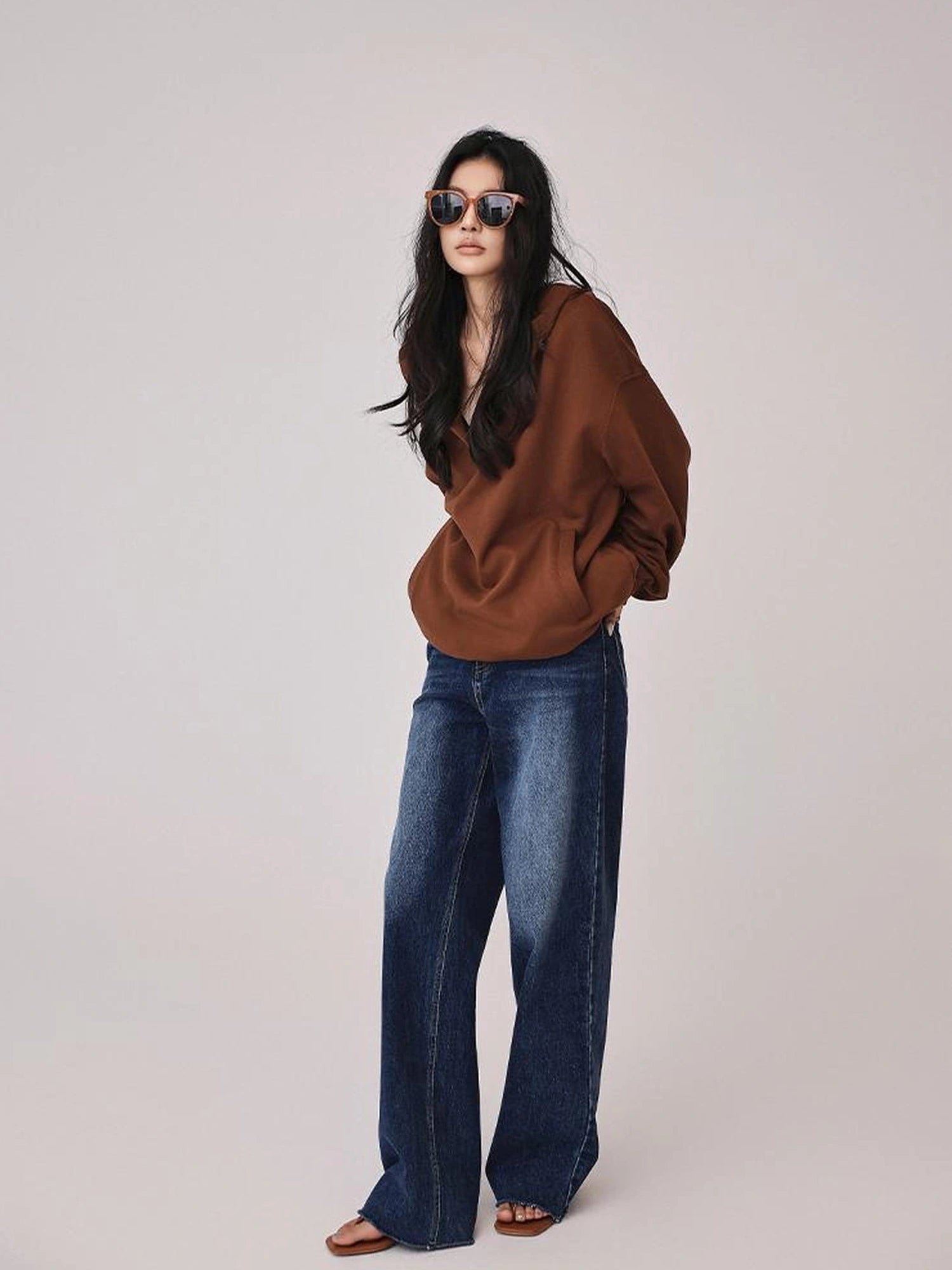 FU FRESH UP Vintage Indigo Wide Leg Denim Jeans