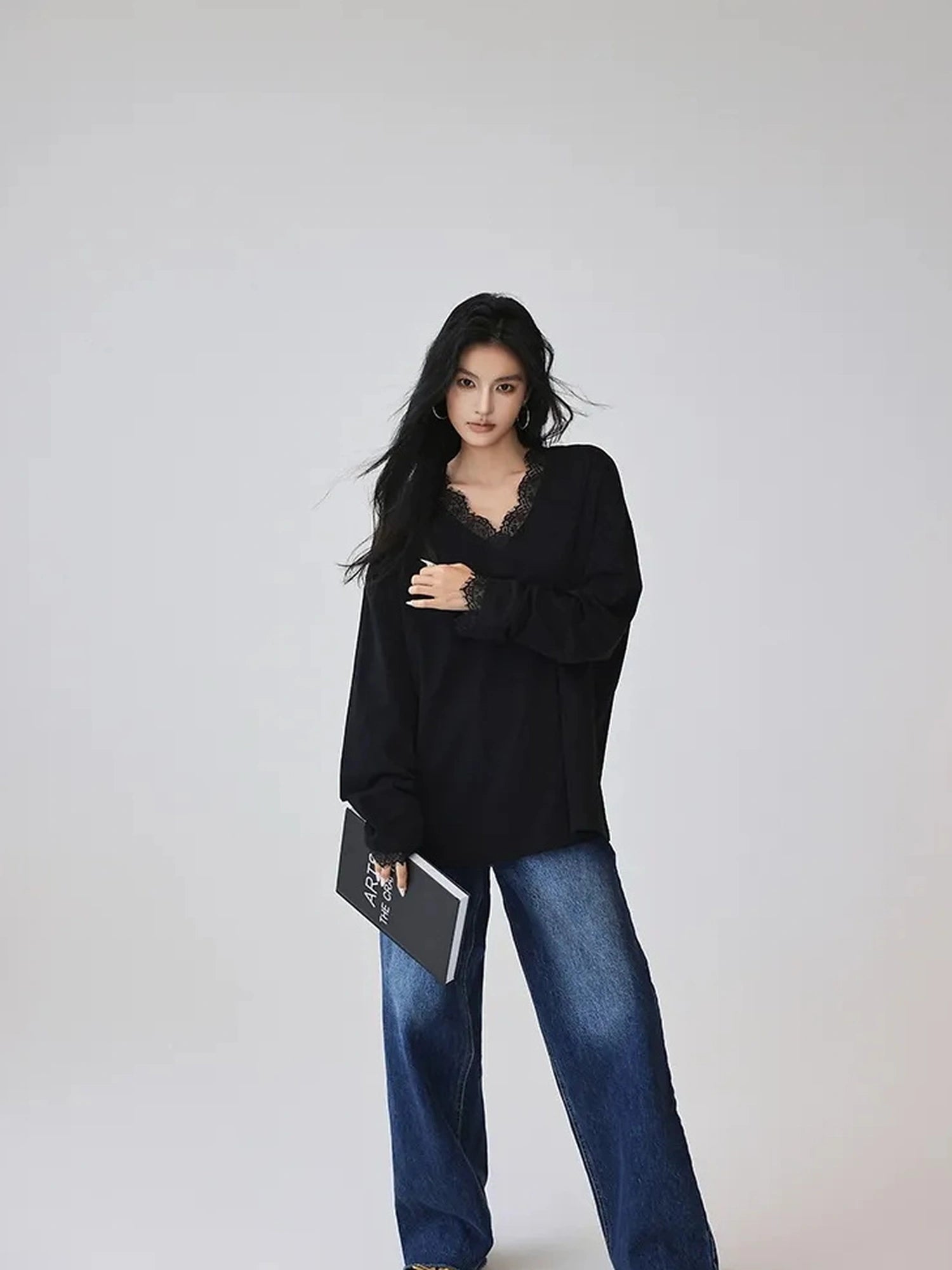 FU FRESH UP Vintage Indigo Wide Leg Denim Jeans