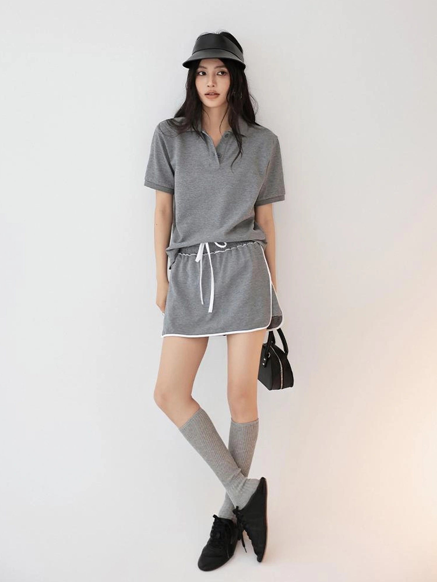 FU FRESH UP Vintage Polo Collar Sport Skort Set