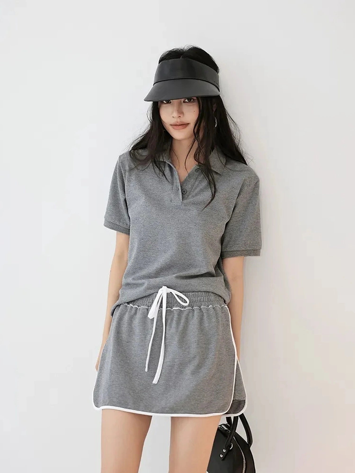 FU FRESH UP Vintage Polo Collar Sport Skort Set