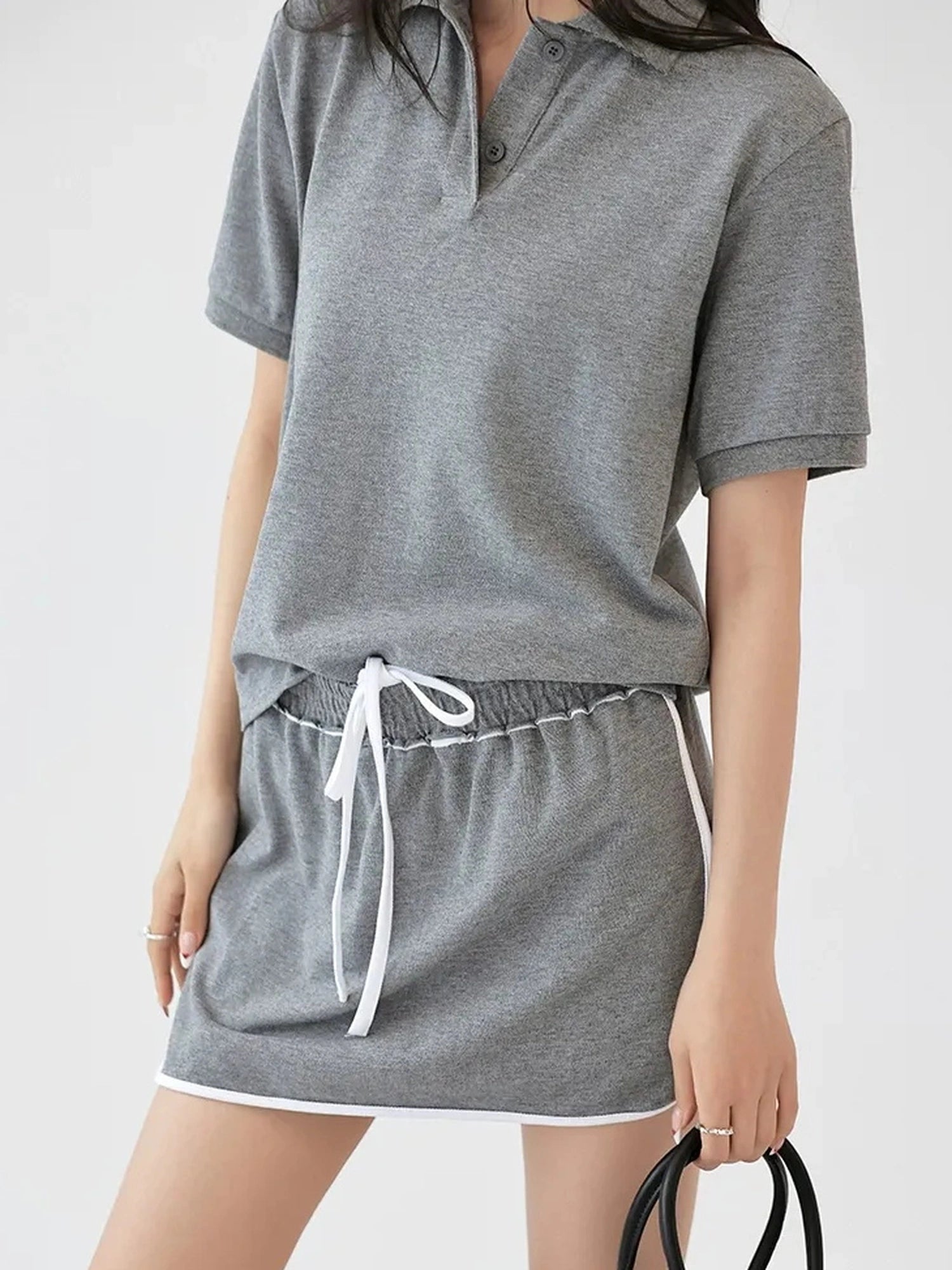 FU FRESH UP Vintage Polo Collar Sport Skort Set