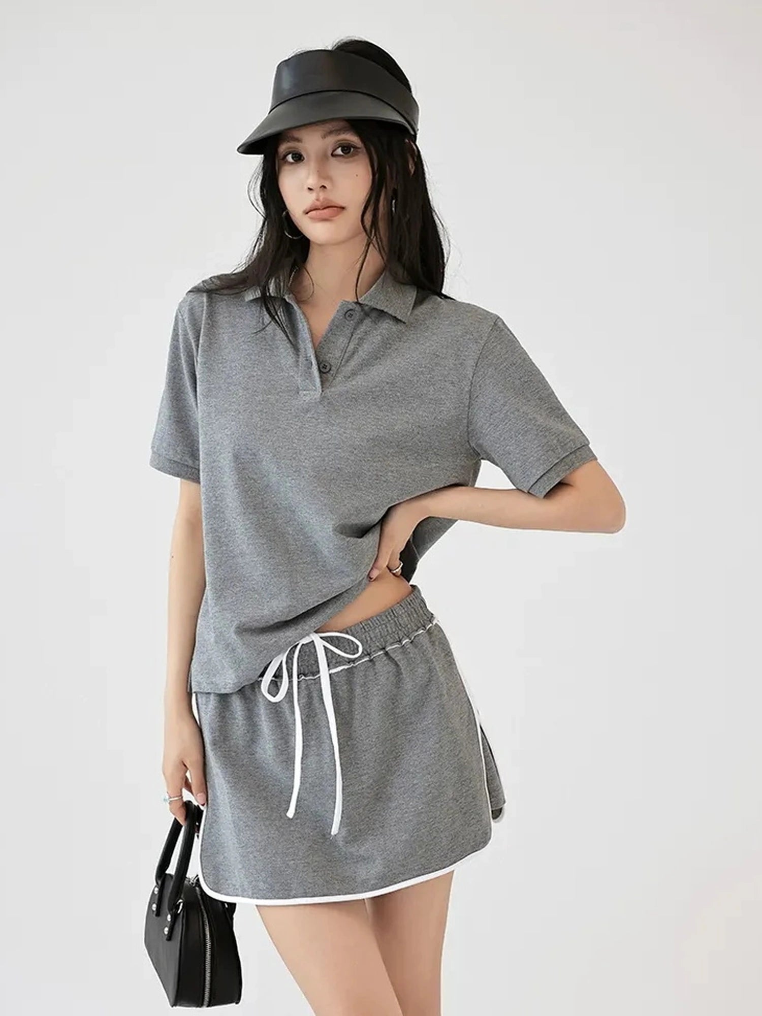 FU FRESH UP Vintage Polo Collar Sport Skort Set