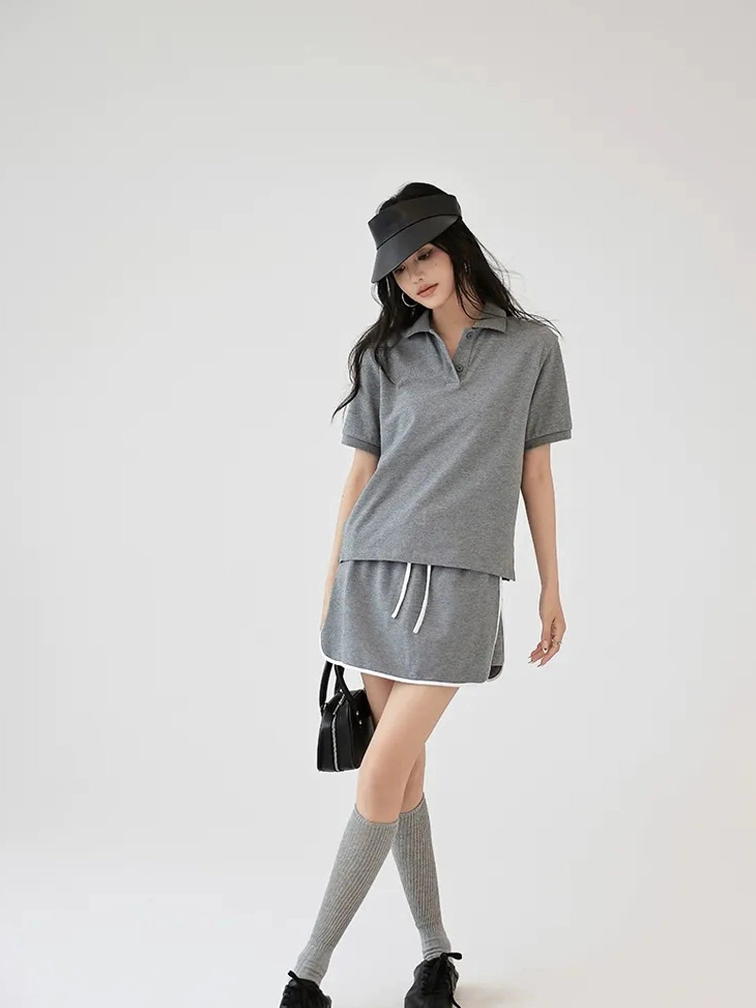 FU FRESH UP Vintage Polo Collar Sport Skort Set