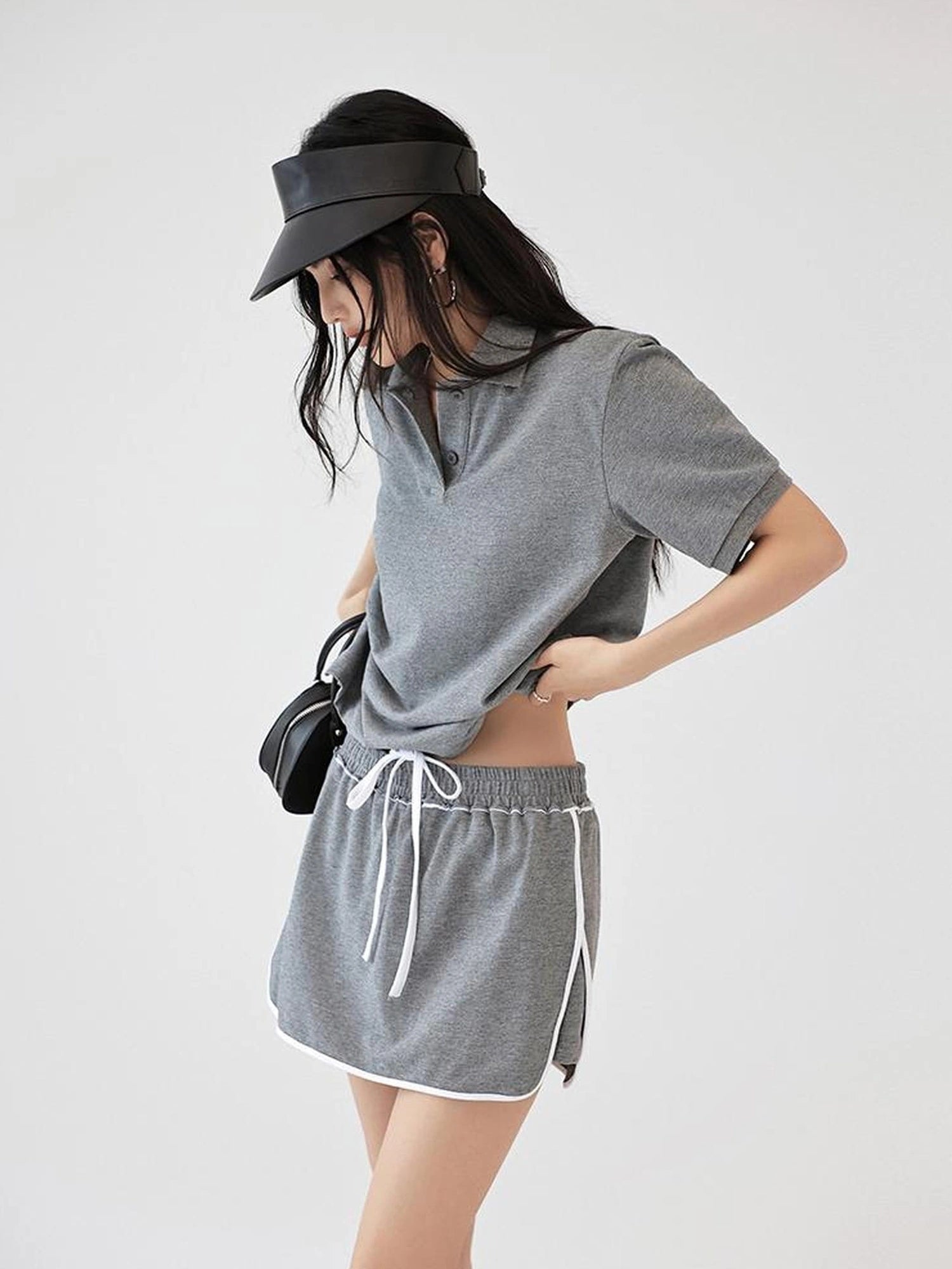 FU FRESH UP Vintage Polo Collar Sport Skort Set