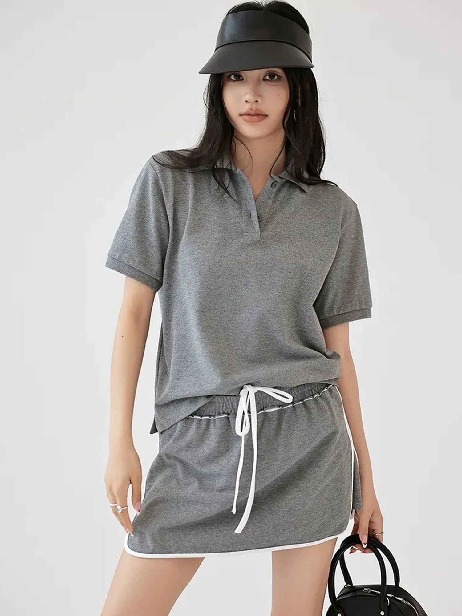 FU FRESH UP Vintage Polo Collar Sport Skort Set