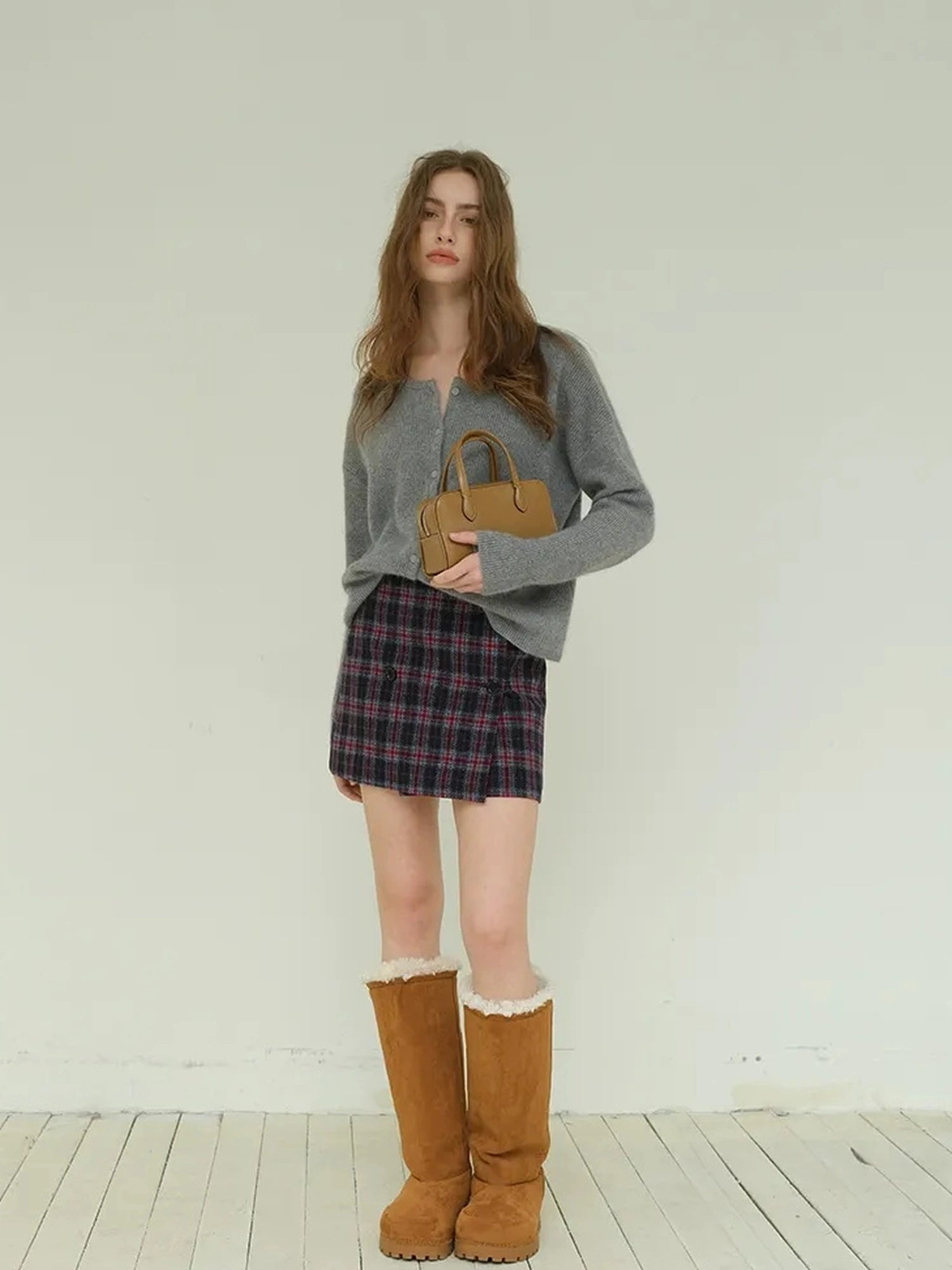FU FRESH UP Vintage Scottish Tartan Wool Blend A Line Skirt