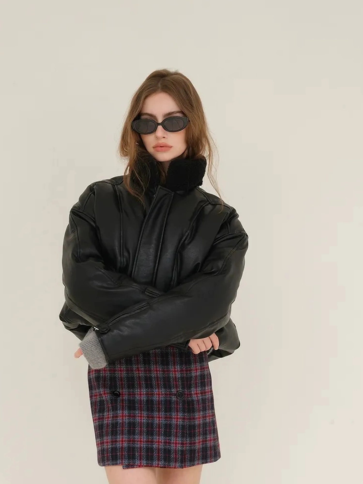 FU FRESH UP Vintage Scottish Tartan Wool Blend A Line Skirt