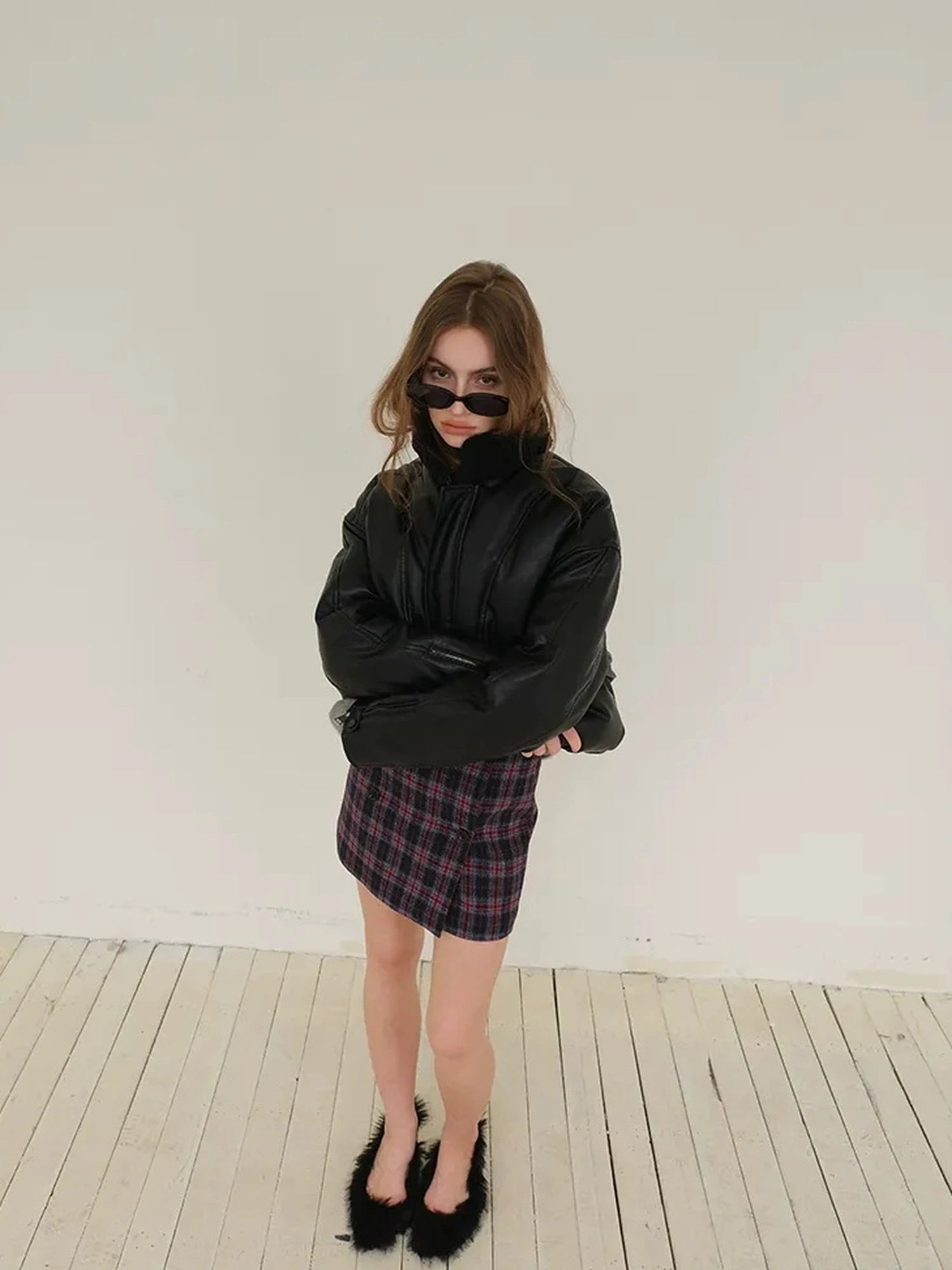 FU FRESH UP Vintage Scottish Tartan Wool Blend A Line Skirt