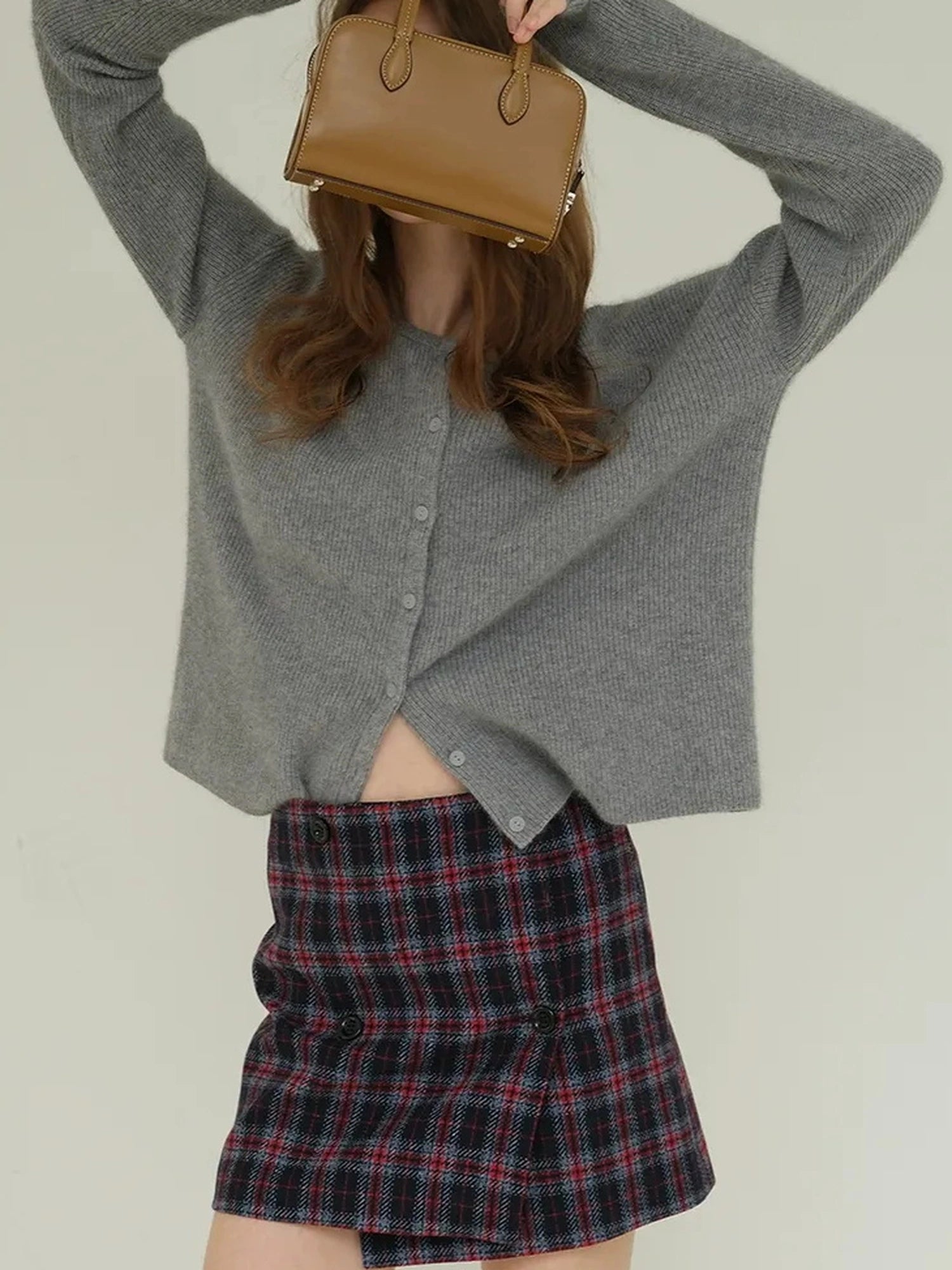 FU FRESH UP Vintage Scottish Tartan Wool Blend A Line Skirt