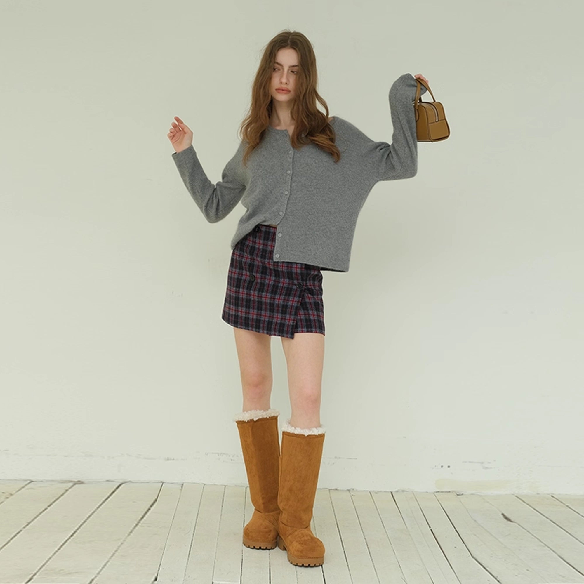 FU_FRESH_UP_Vintage_Scottish_Tartan_Wool_Blend_A_Line_Skirt_MISSTT