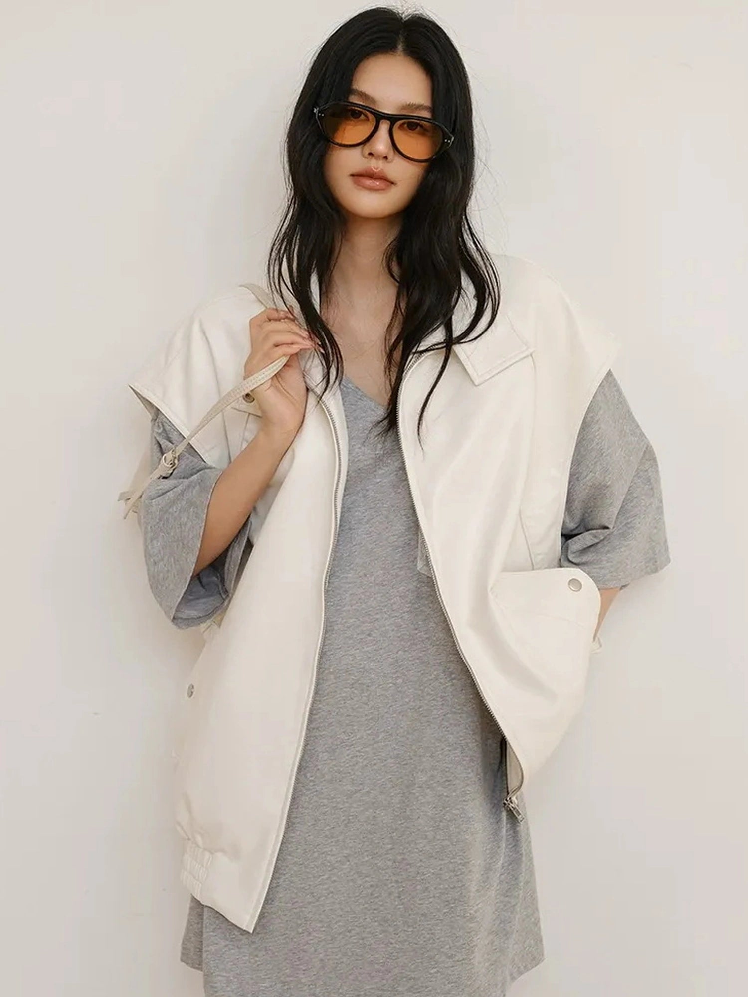 FU FRESH UP Vintage Sleeveless Pu Leather Vest