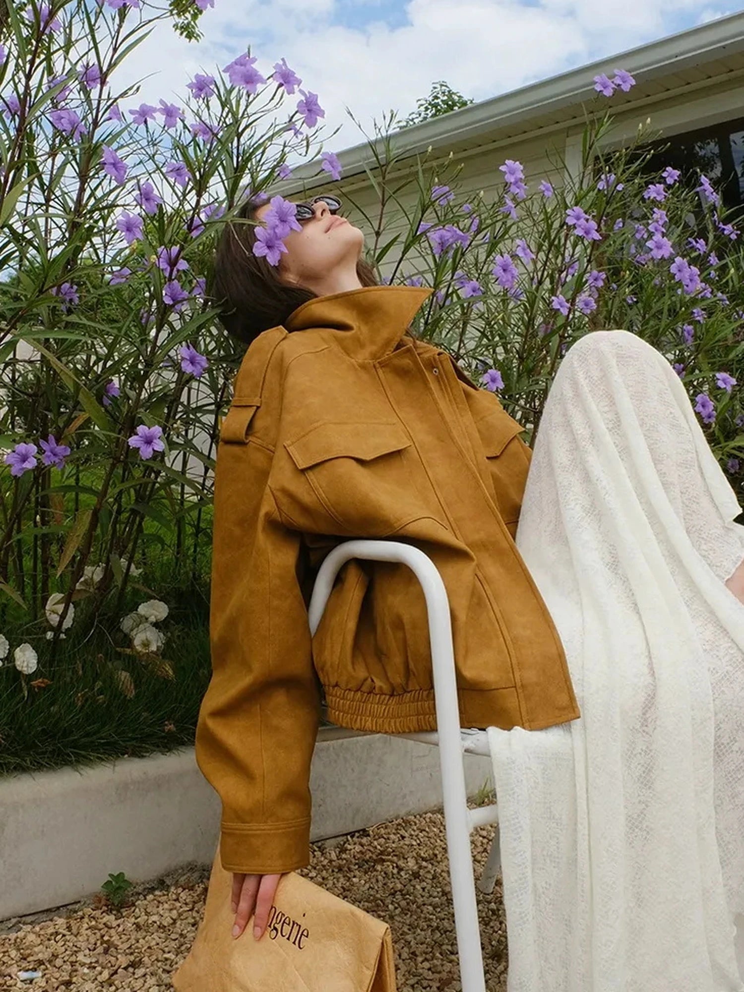 FU FRESH UP Vintage Soft Suede Cropped Jacket