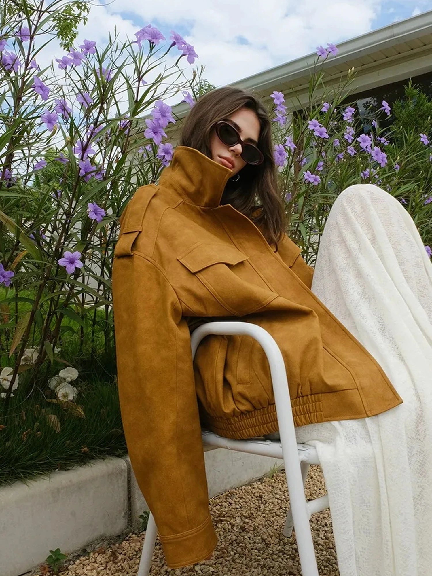 FU FRESH UP Vintage Soft Suede Cropped Jacket