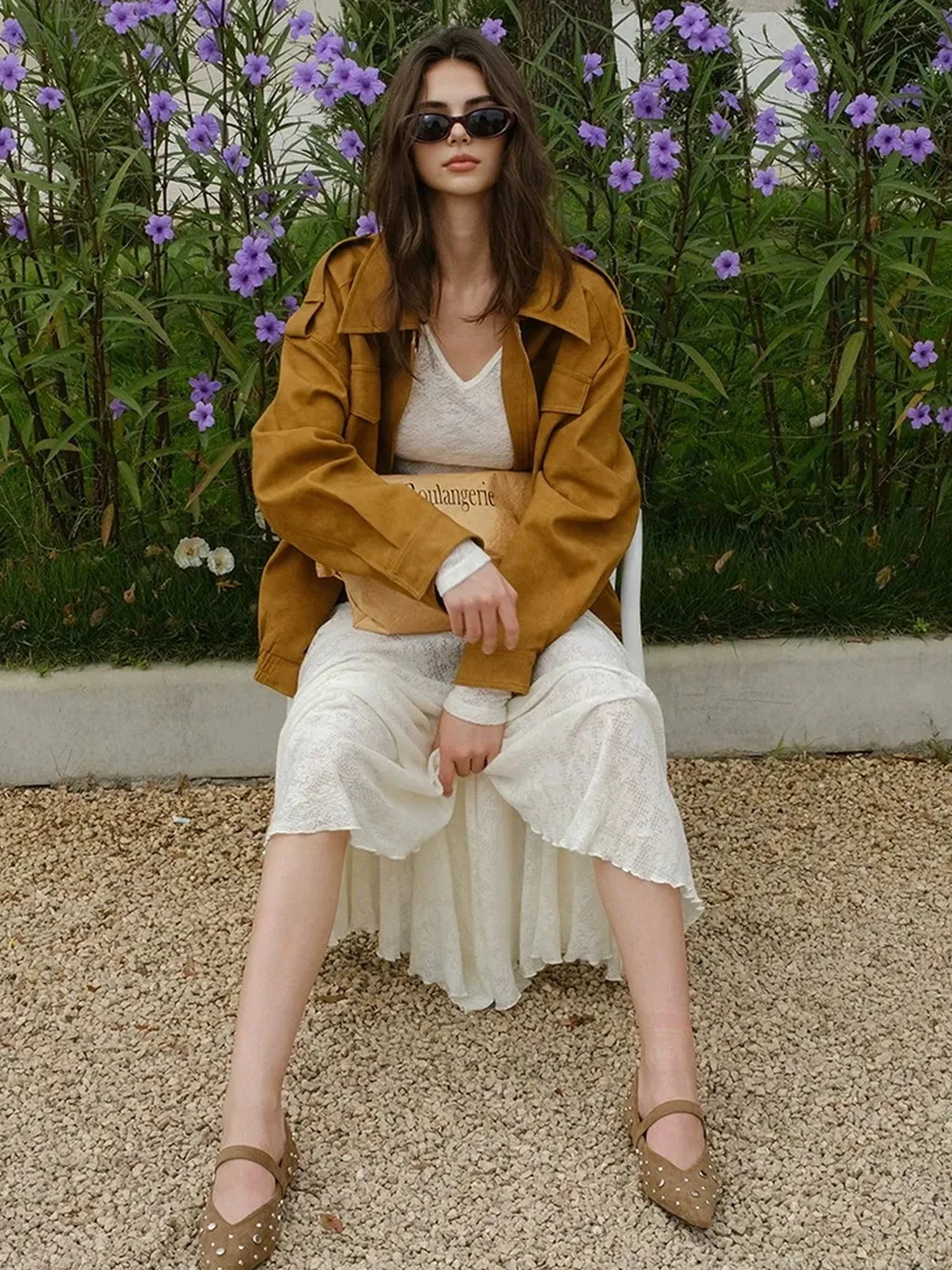 FU FRESH UP Vintage Soft Suede Cropped Jacket