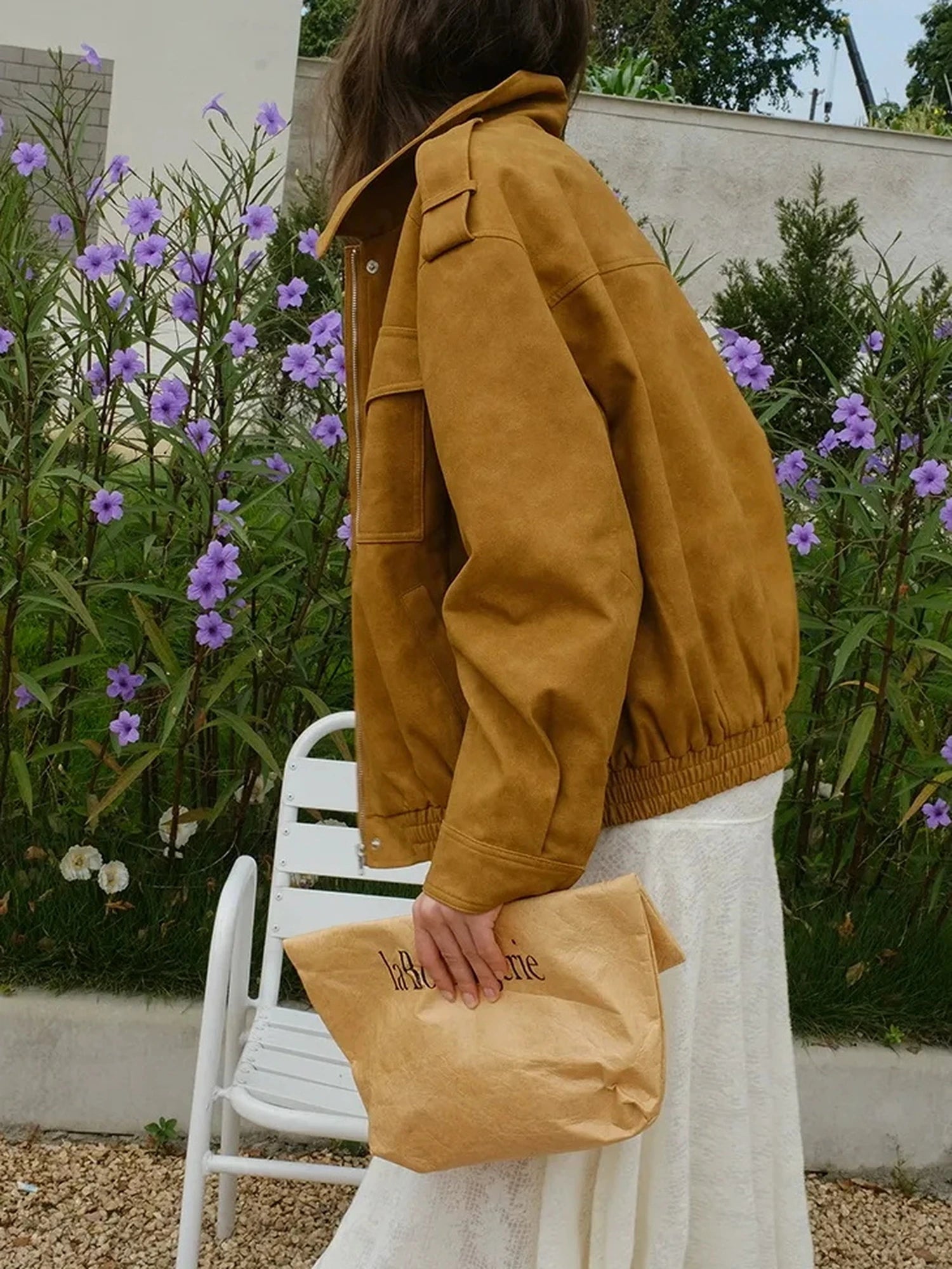 FU FRESH UP Vintage Soft Suede Cropped Jacket