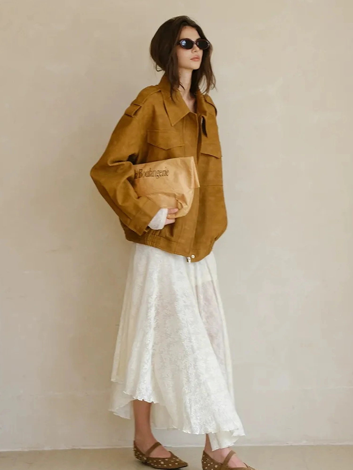 FU FRESH UP Vintage Soft Suede Cropped Jacket