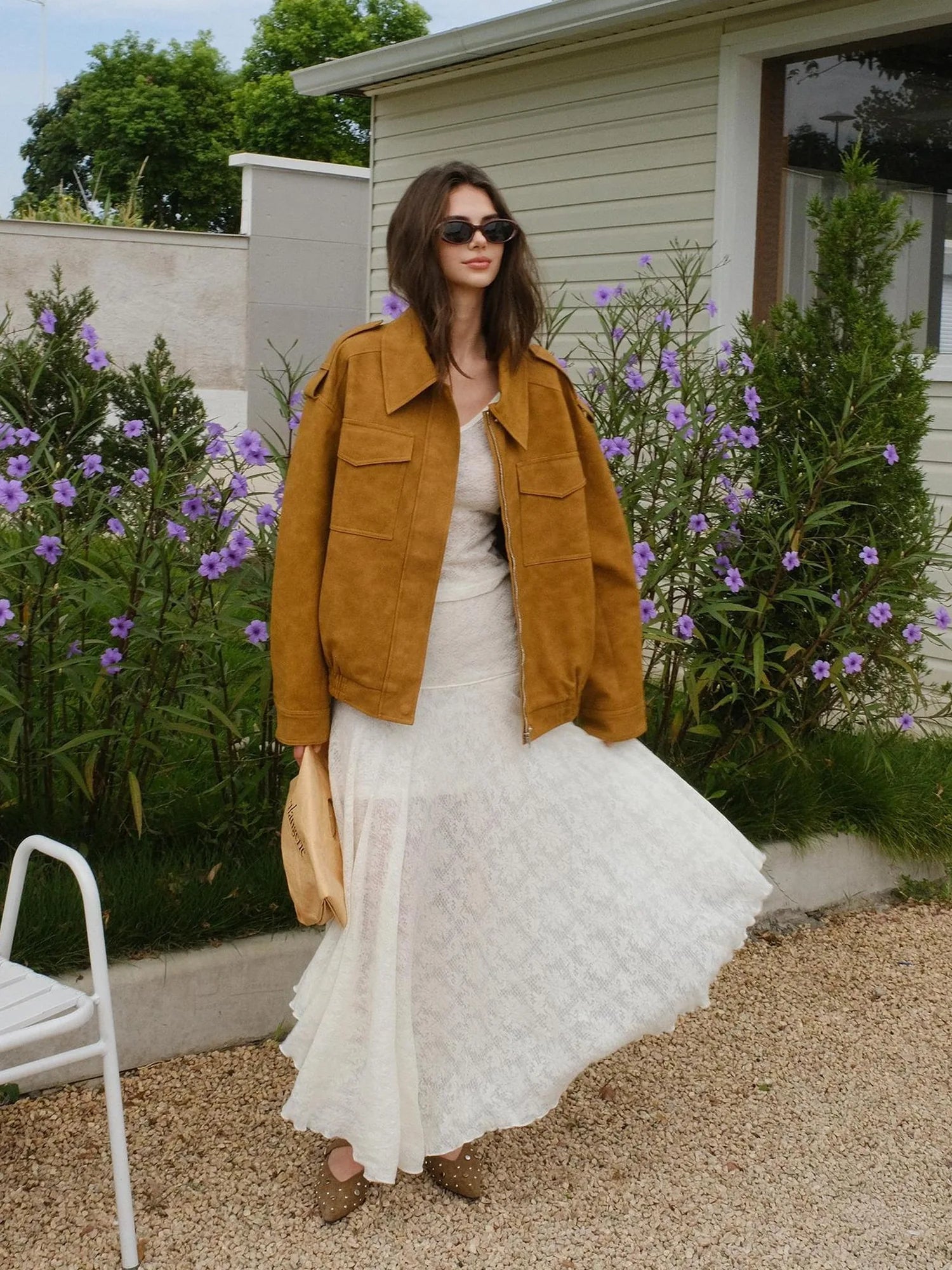 FU FRESH UP Vintage Soft Suede Cropped Jacket