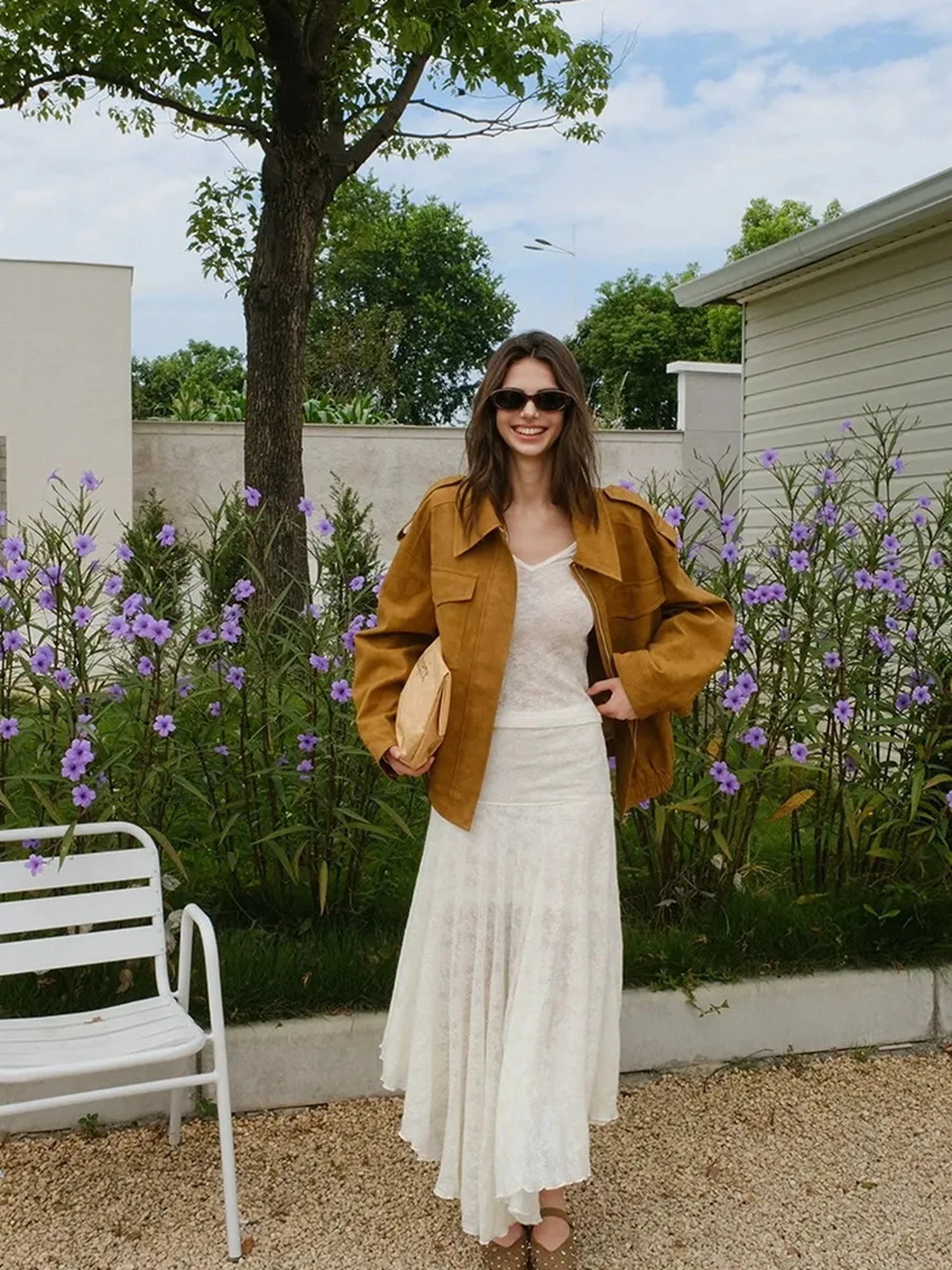 FU FRESH UP Vintage Soft Suede Cropped Jacket