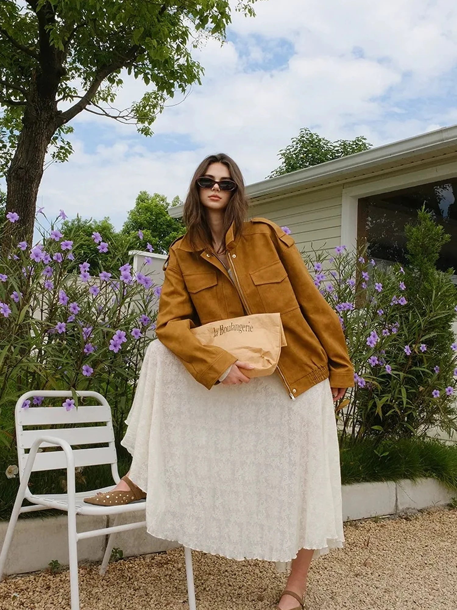 FU FRESH UP Vintage Soft Suede Cropped Jacket