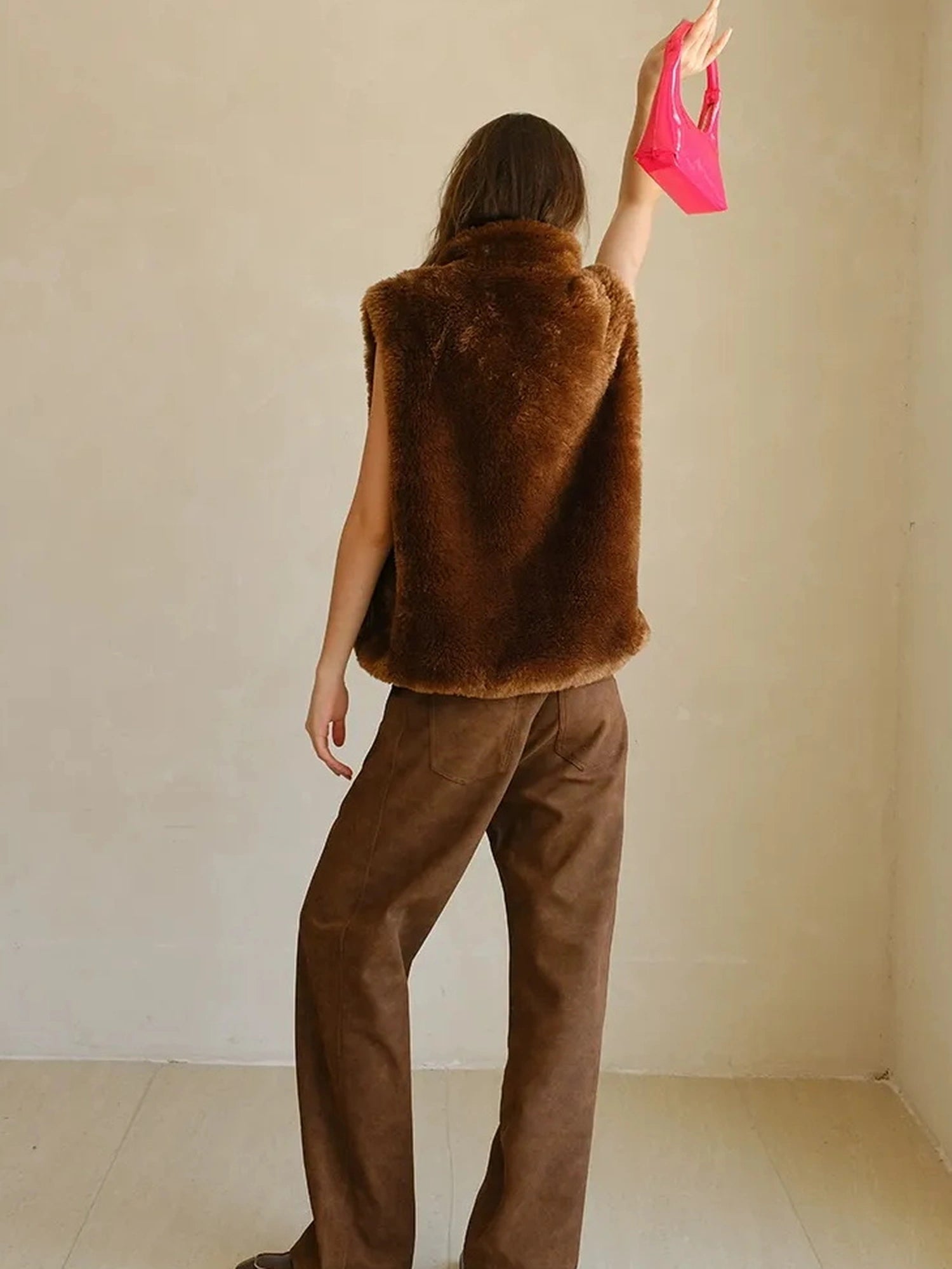 FU FRESH UP Vintage Suede Wide Leg Trousers