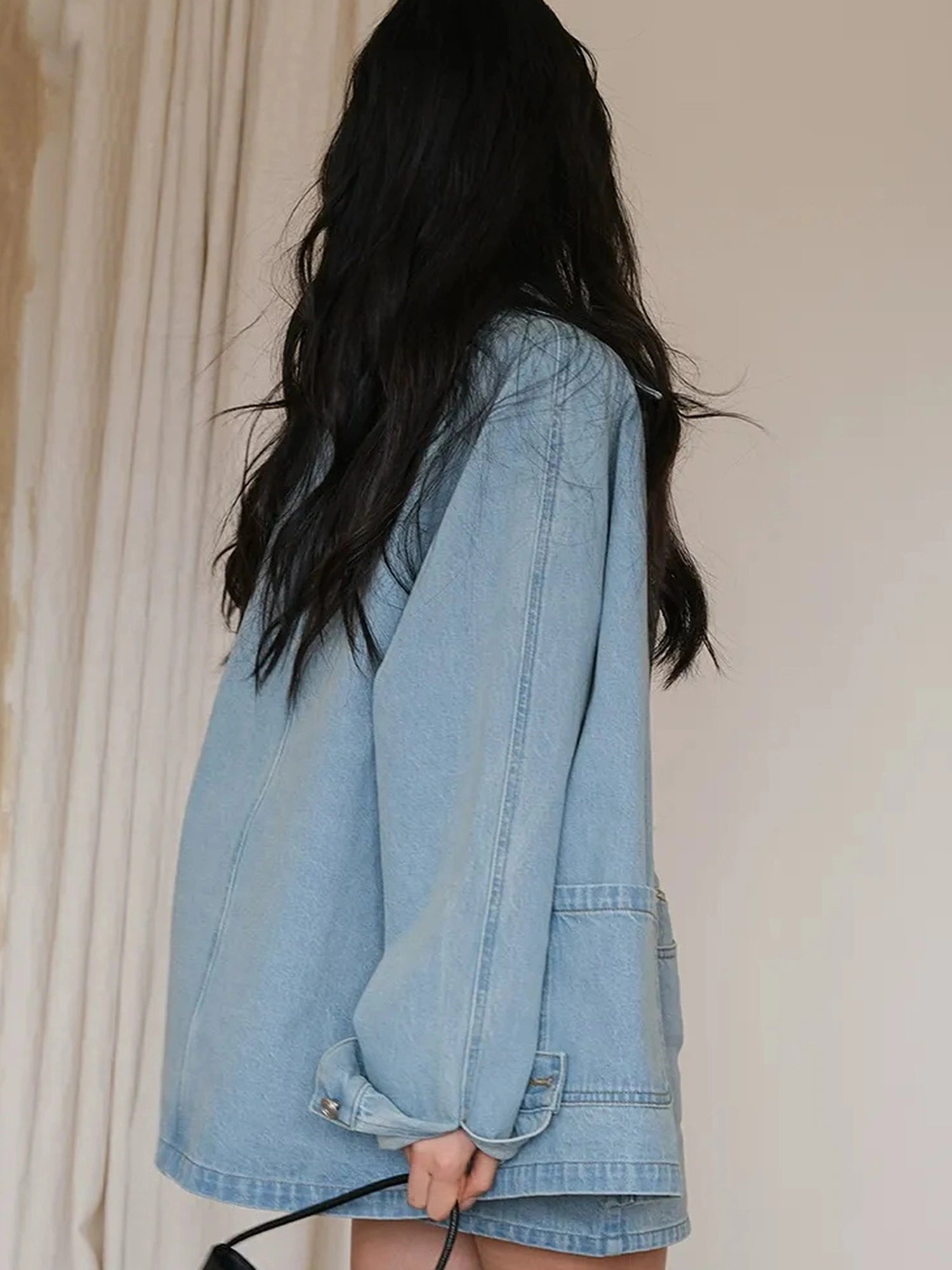 FU FRESH UP Vintage Washed Denim Jacket Mini Skirt Set