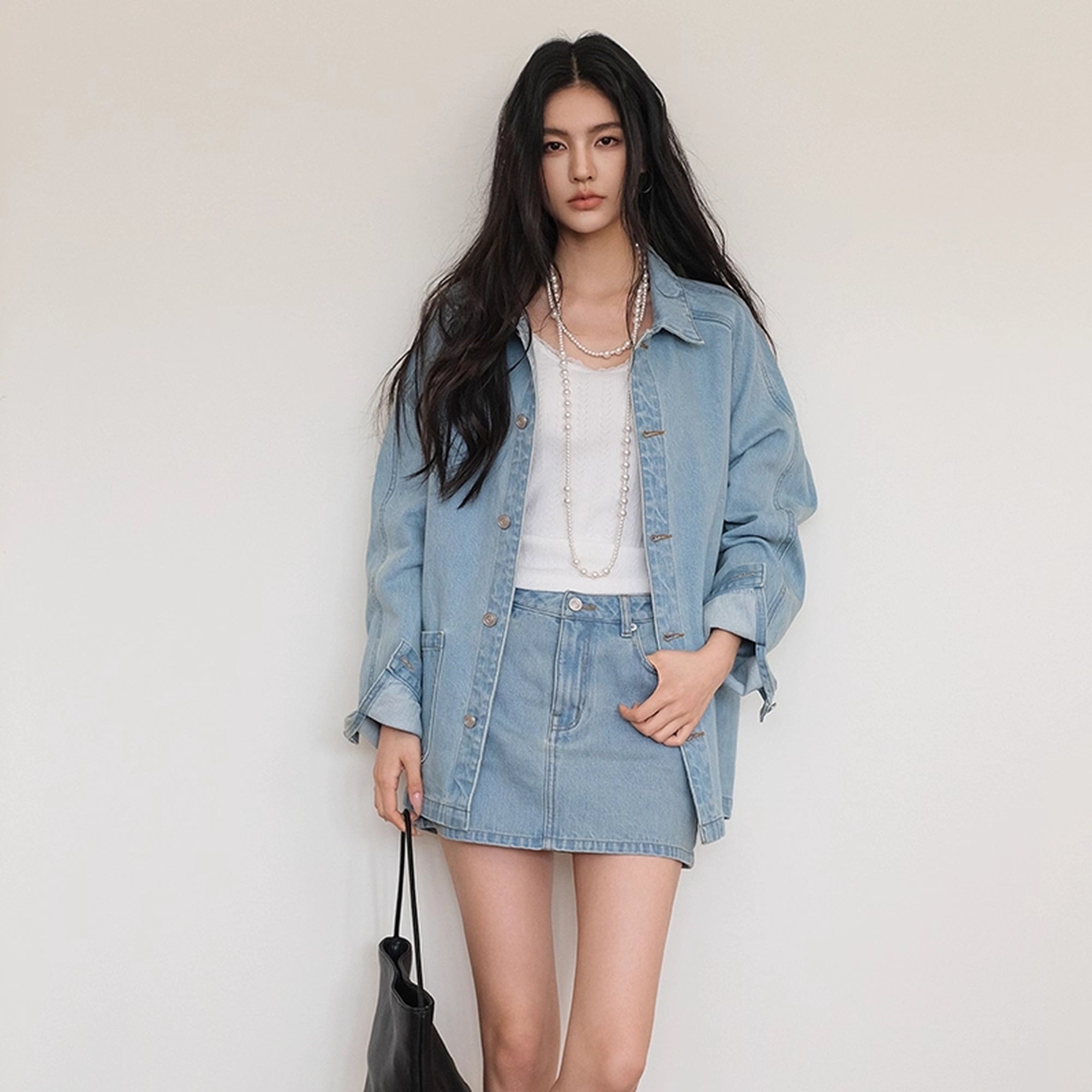 FU_FRESH_UP_Vintage_Washed_Denim_Jacket_Mini_Skirt_Set_MISSTT