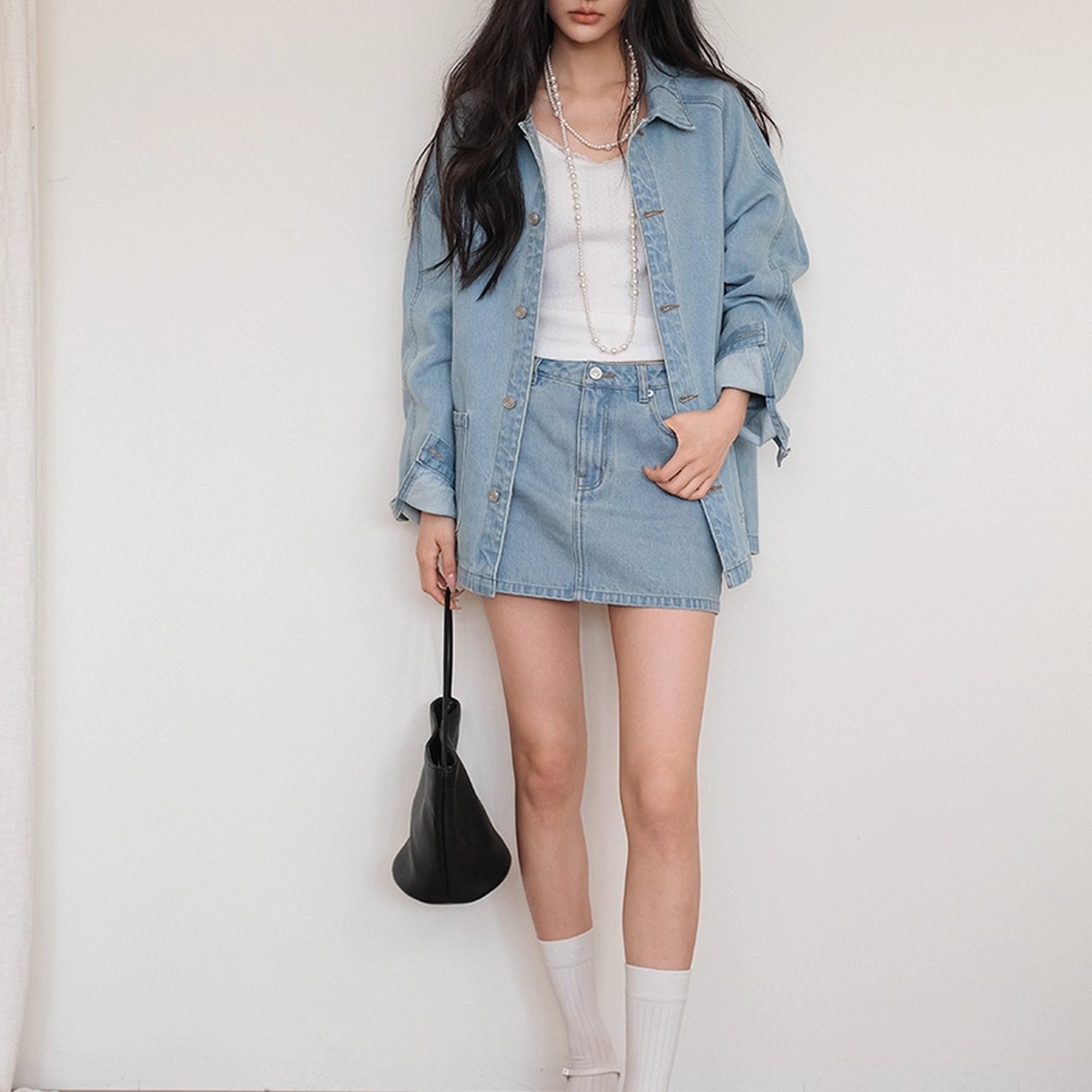 FU_FRESH_UP_Vintage_Washed_Denim_Jacket_Mini_Skirt_Set_MISSTT