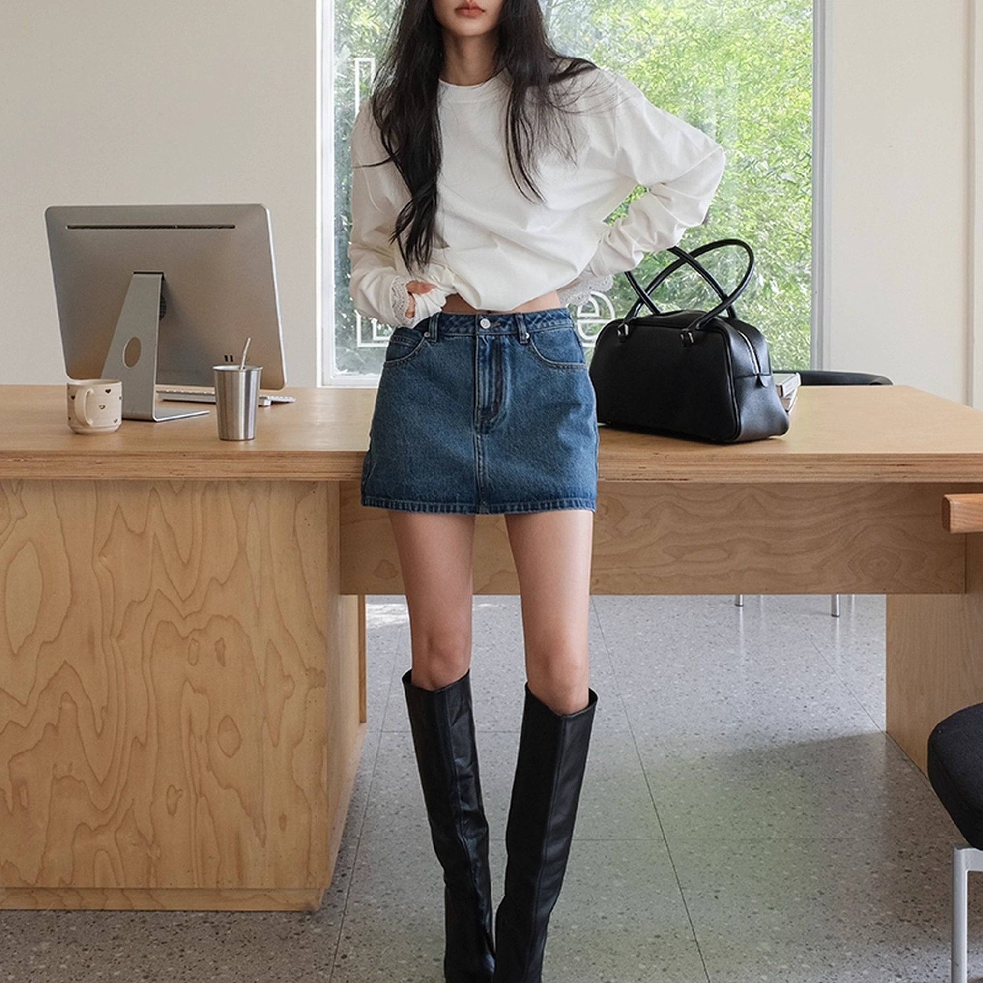 FU_FRESH_UP_Vintage_Washed_Denim_Jacket_Mini_Skirt_Set_MISSTT