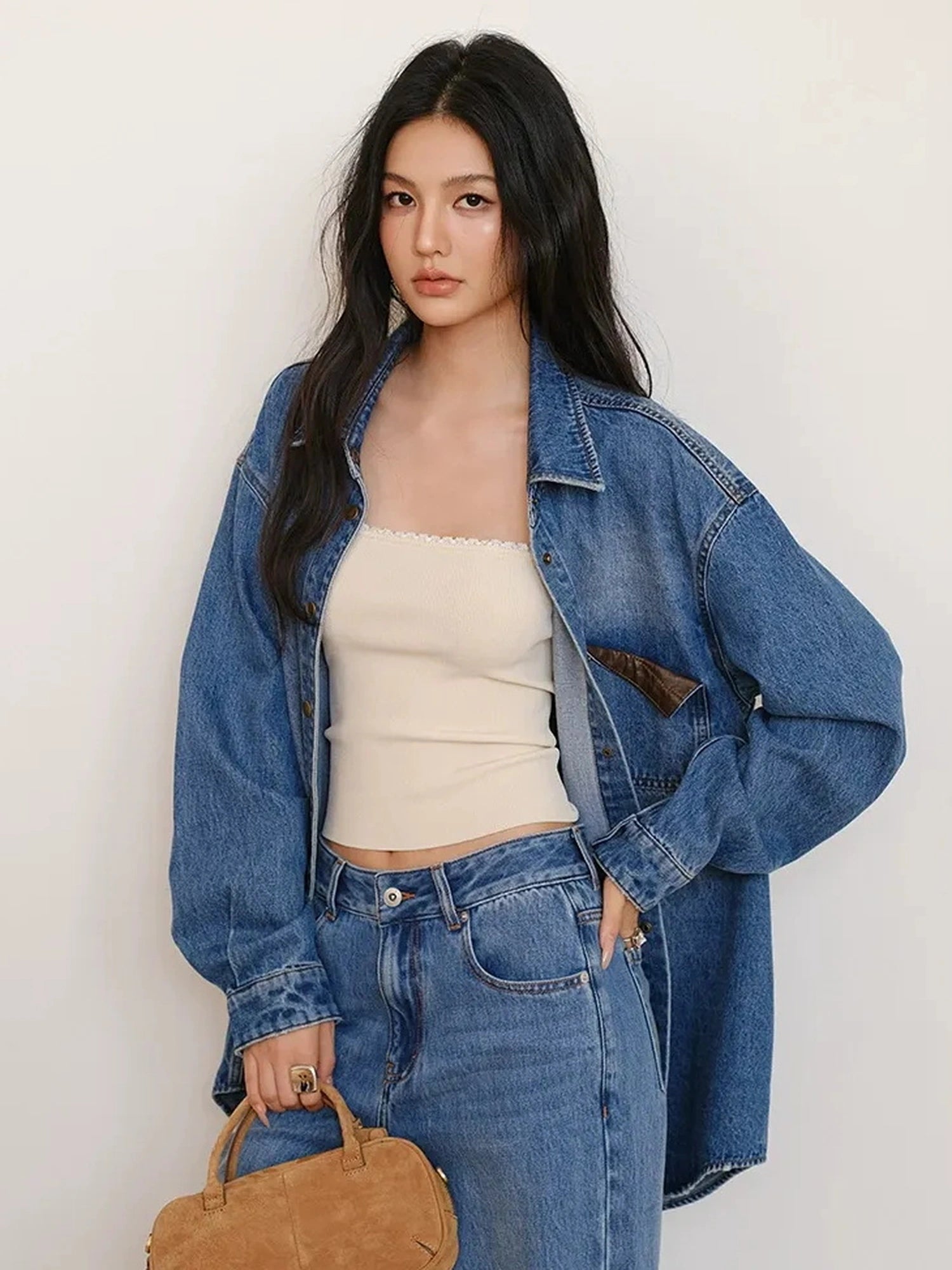 FU FRESH UP Vintage Washed Denim Shirt Jacket