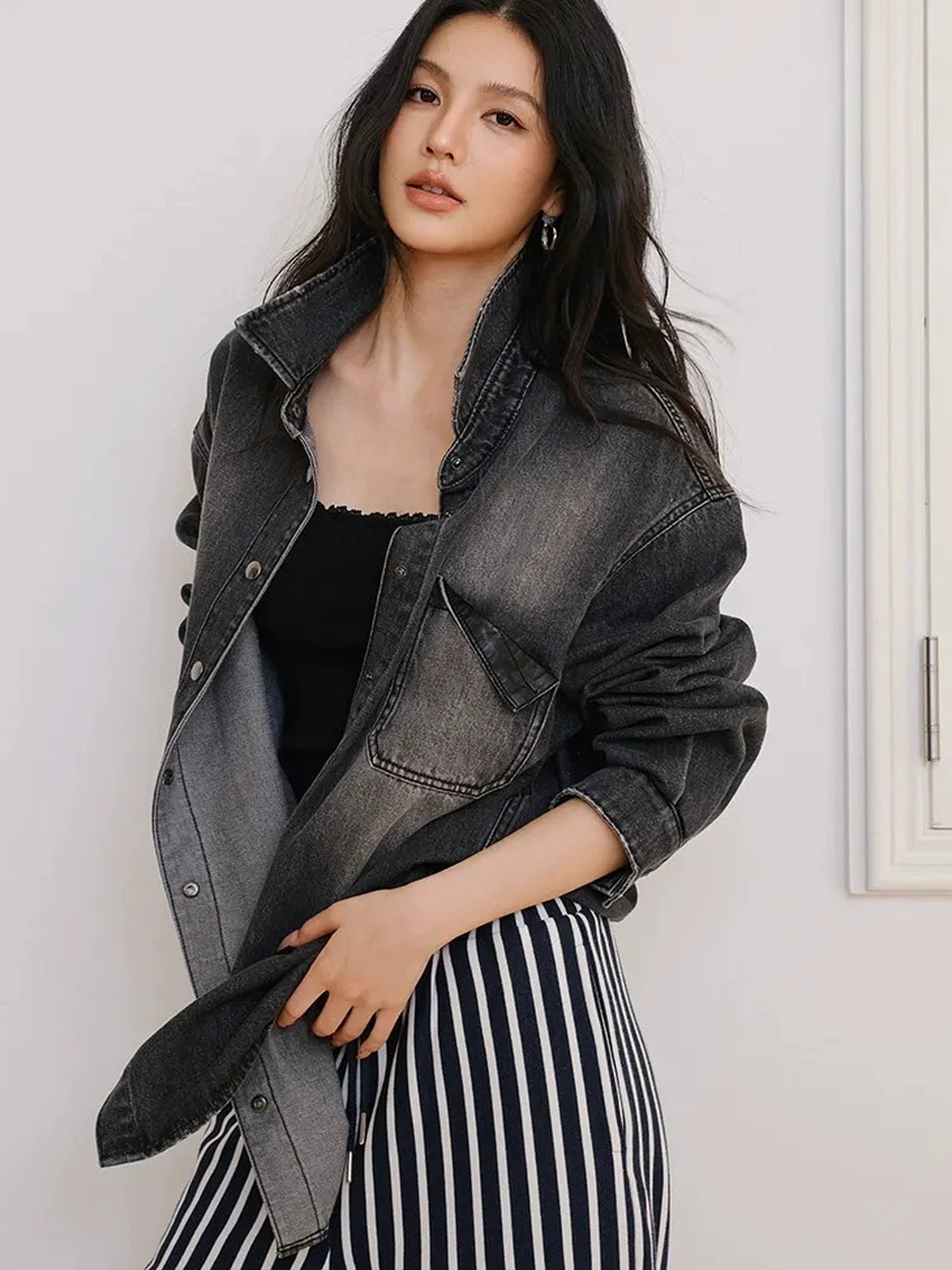 FU FRESH UP Vintage Washed Denim Shirt Jacket