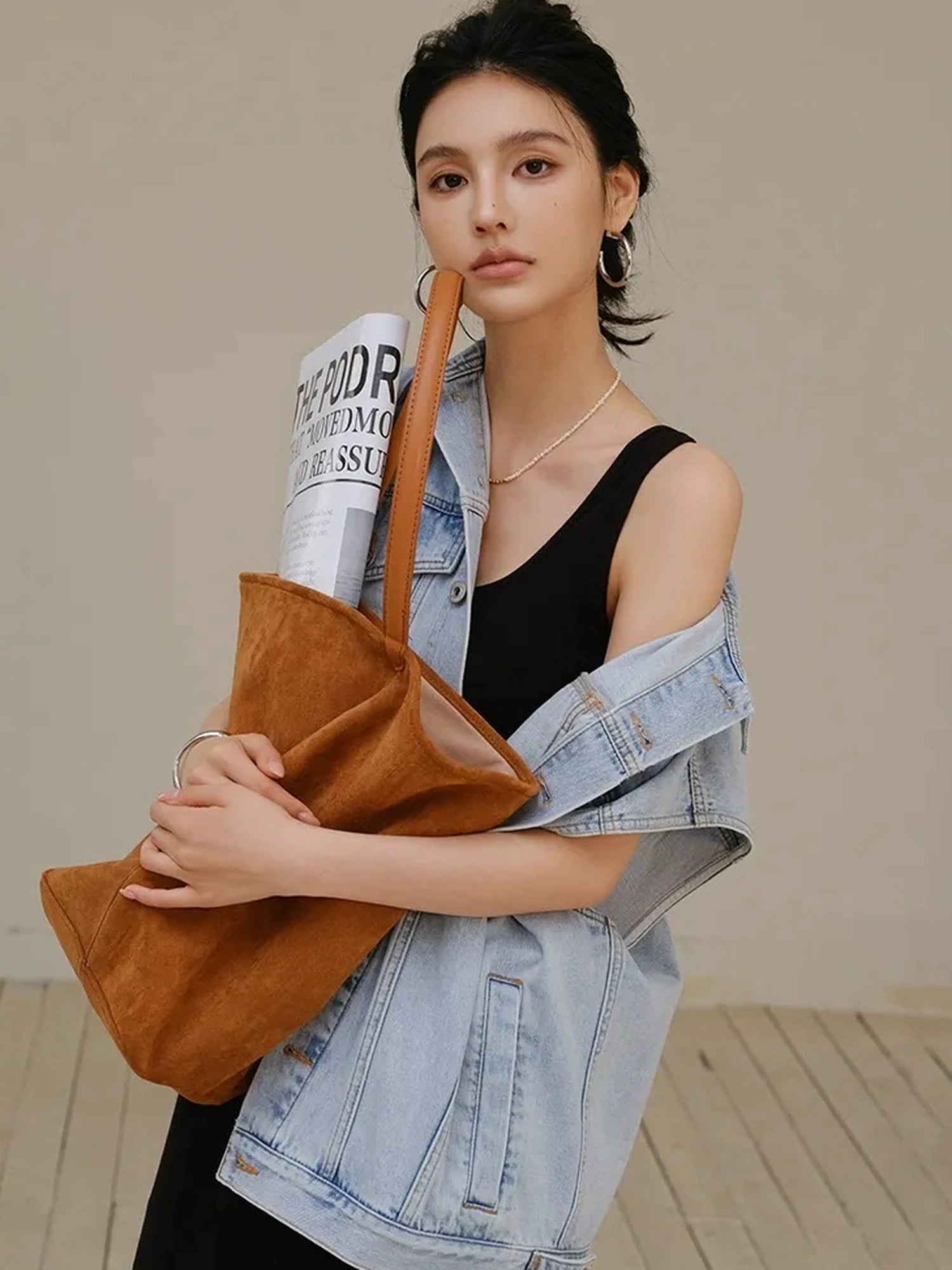 FU FRESH UP Vintage Washed Denim Vest And Shorts Set