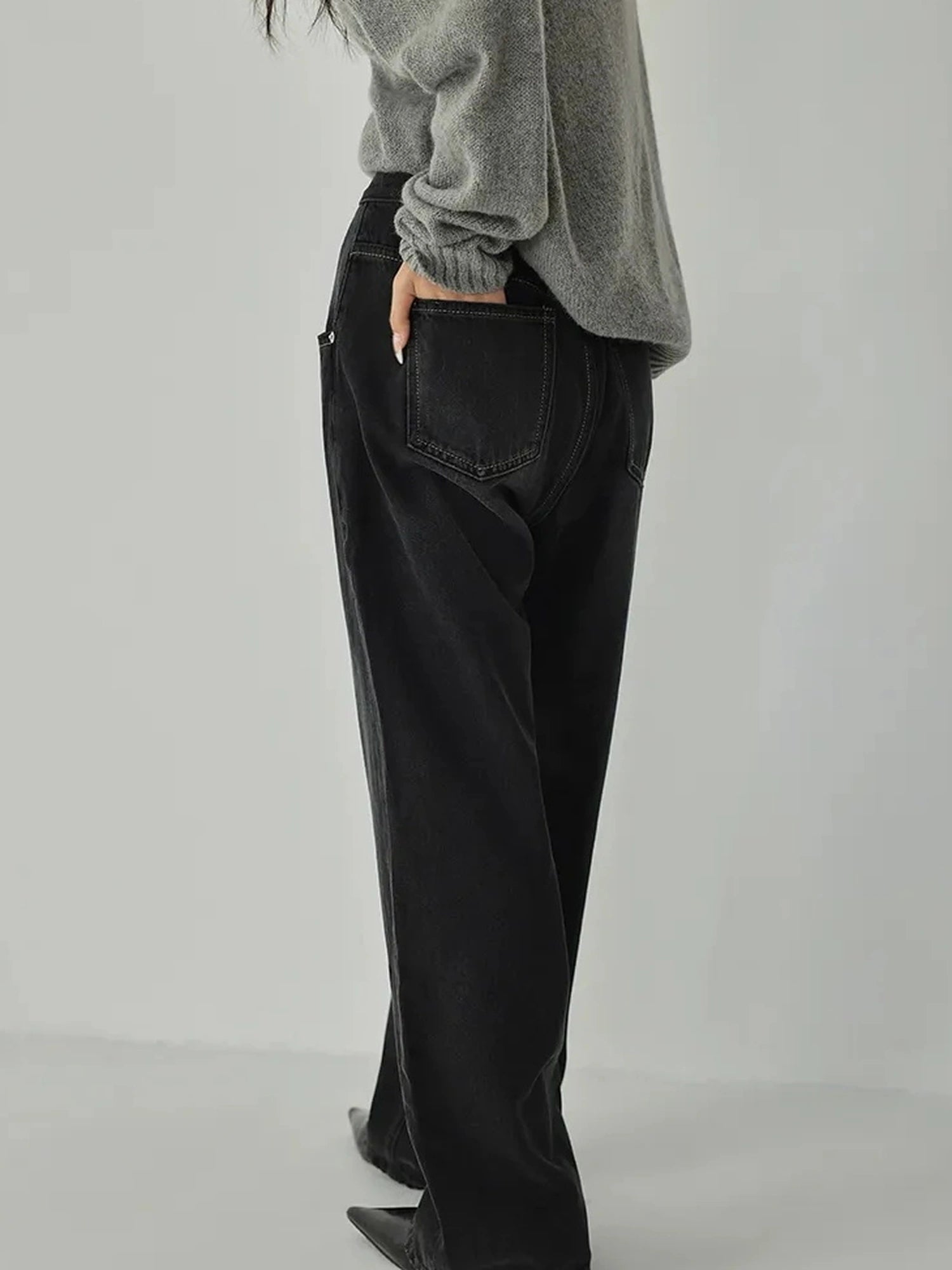 FU FRESH UP Vintage Washed High Rise Wide Leg Denim