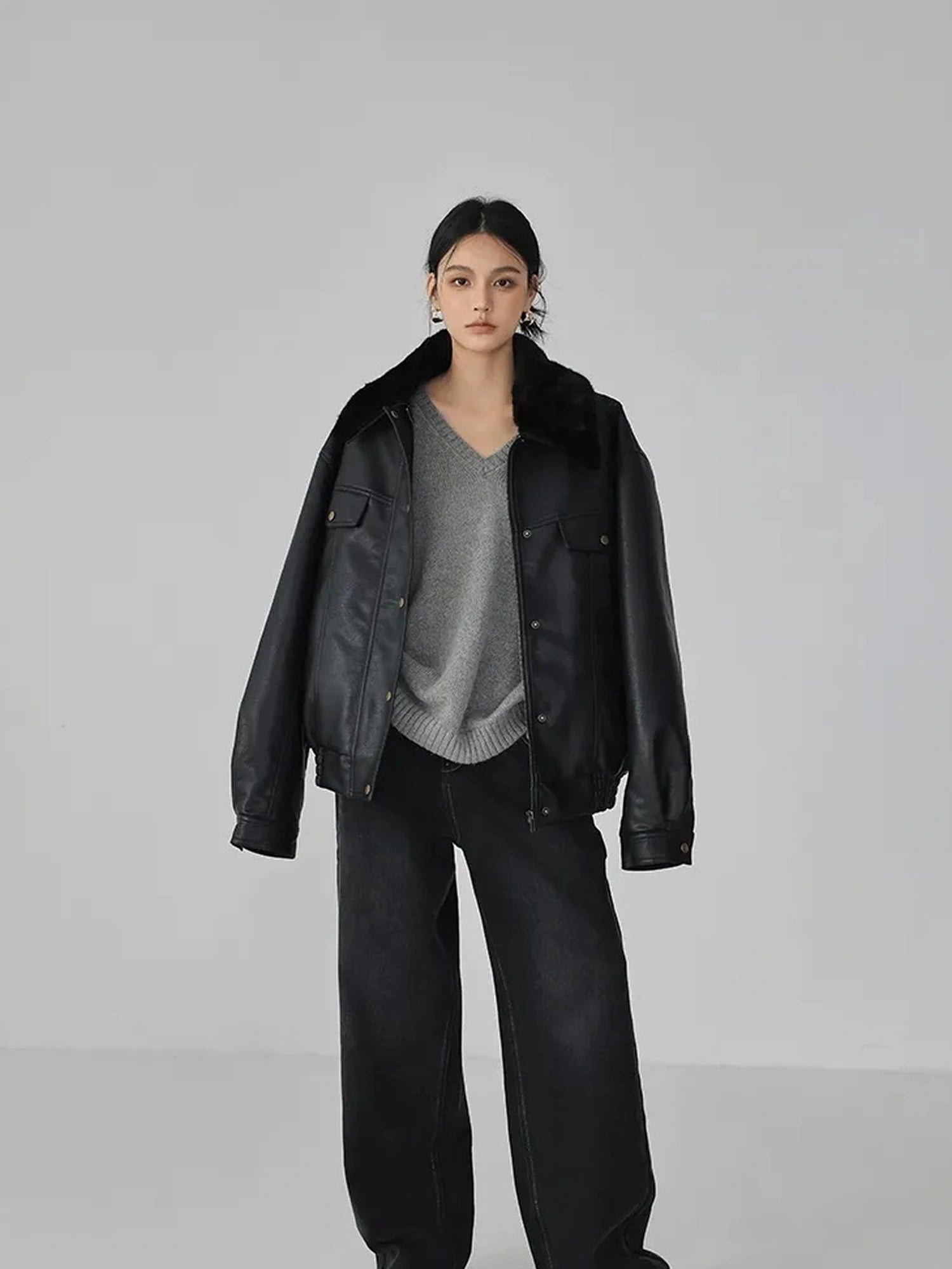 FU FRESH UP Vintage Washed High Rise Wide Leg Denim