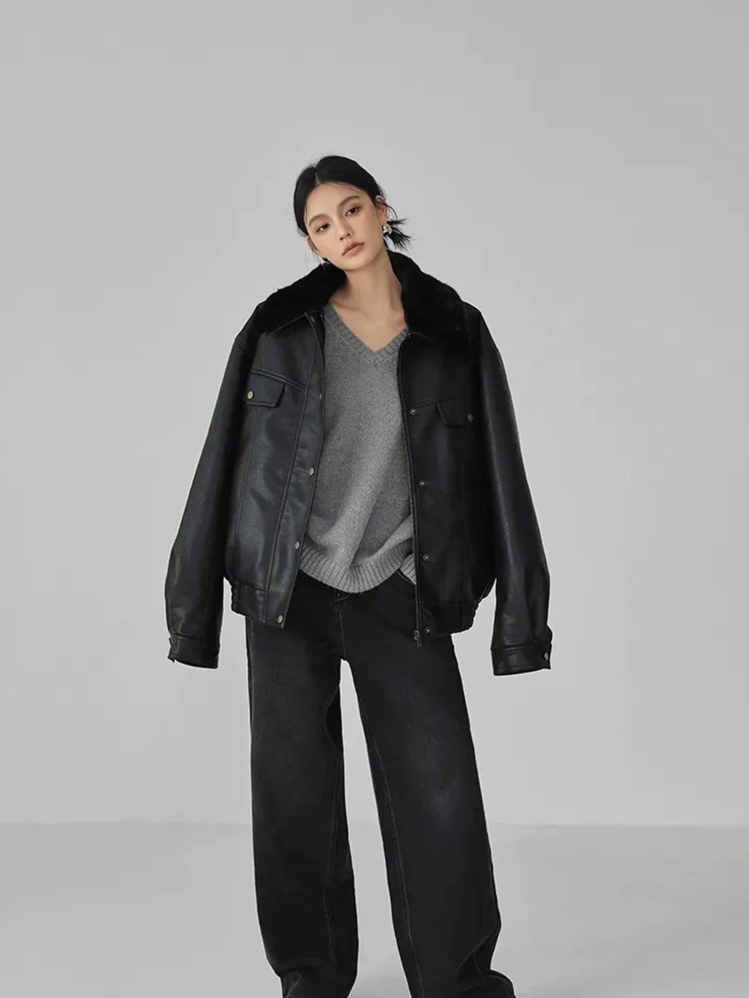 FU FRESH UP Vintage Washed High Rise Wide Leg Denim