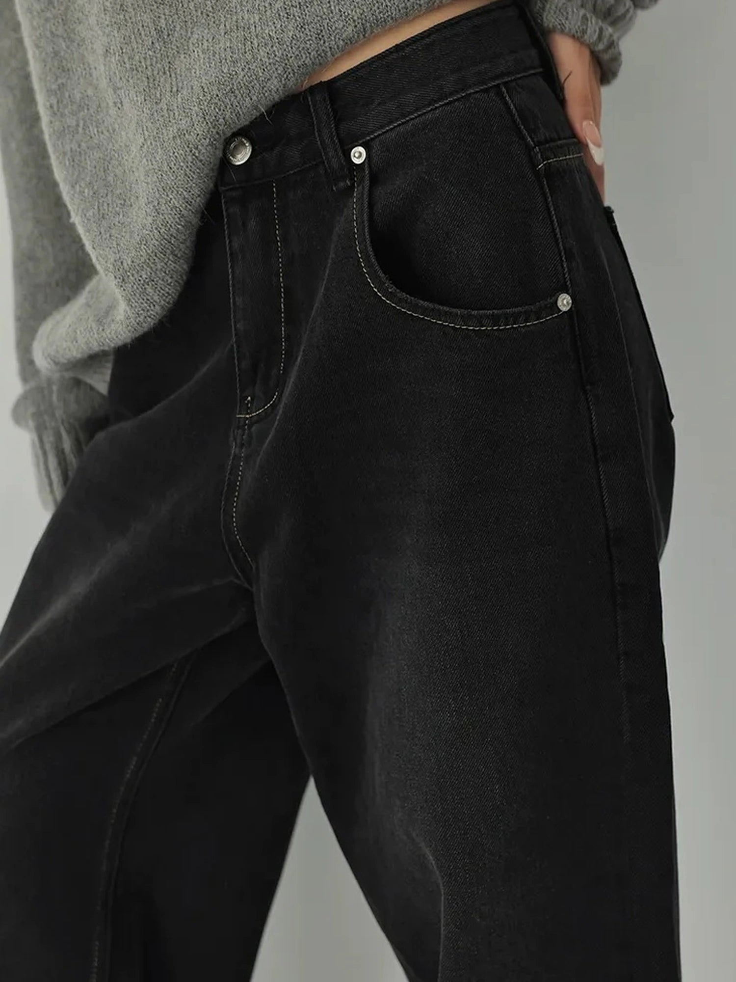FU FRESH UP Vintage Washed High Rise Wide Leg Denim