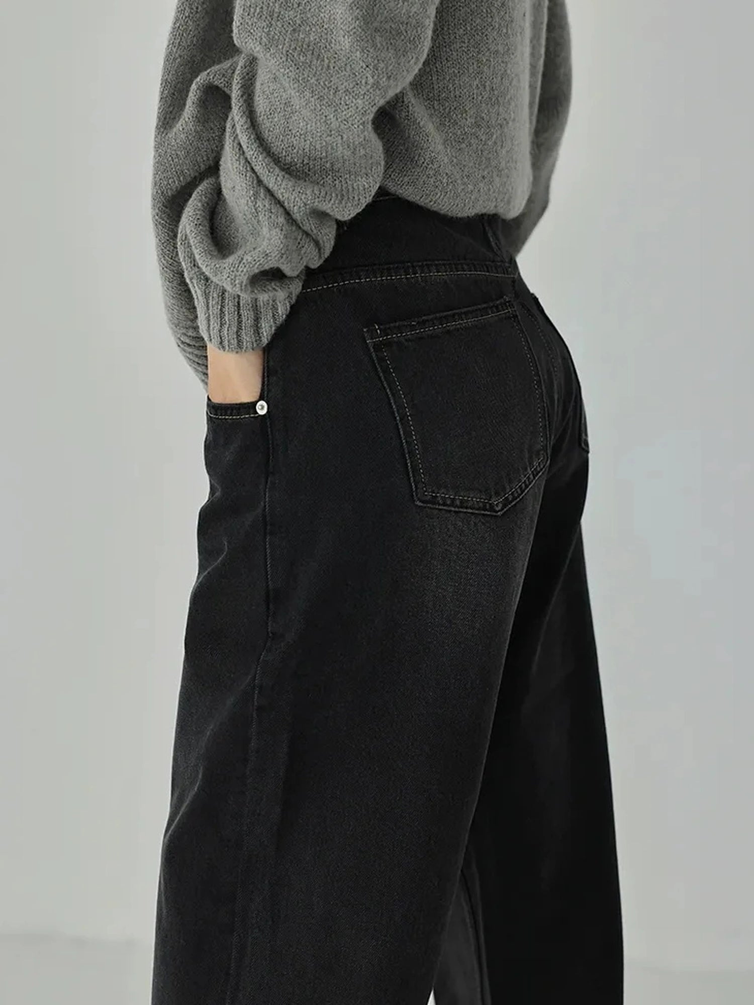 FU FRESH UP Vintage Washed High Rise Wide Leg Denim