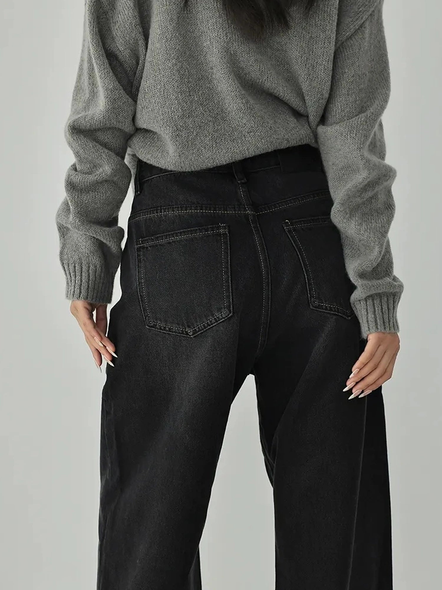 FU FRESH UP Vintage Washed High Rise Wide Leg Denim