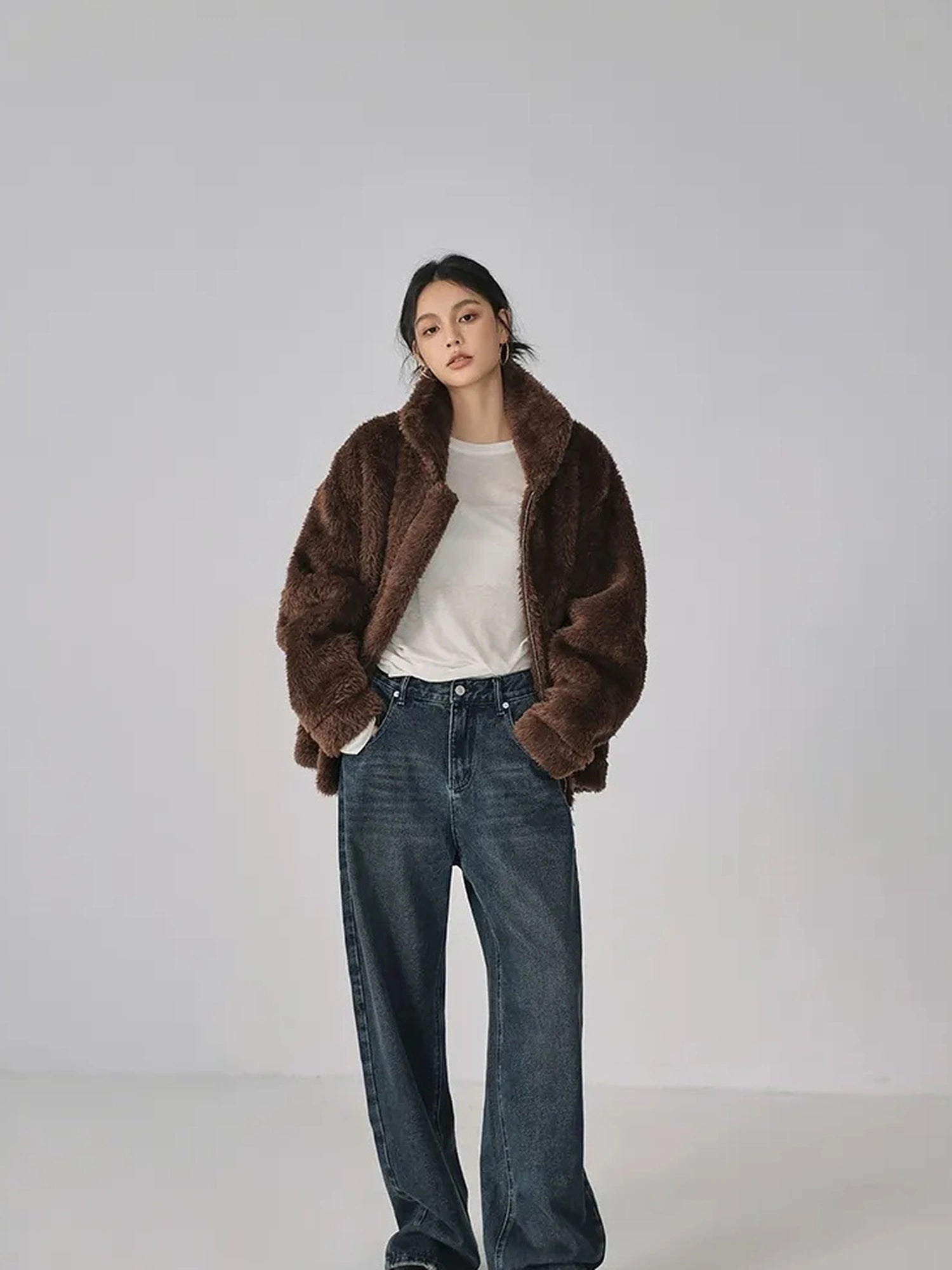FU FRESH UP Vintage Washed High Rise Wide Leg Denim