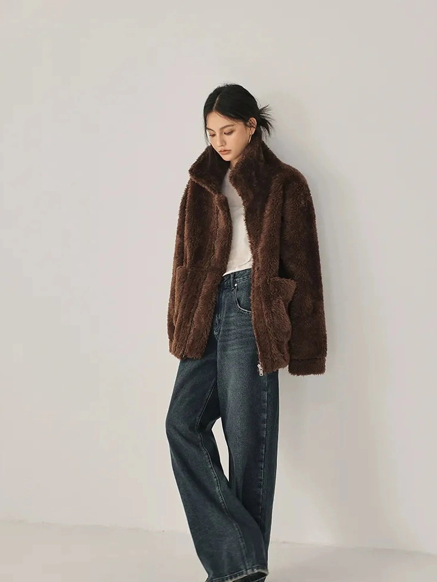 FU FRESH UP Vintage Washed High Rise Wide Leg Denim