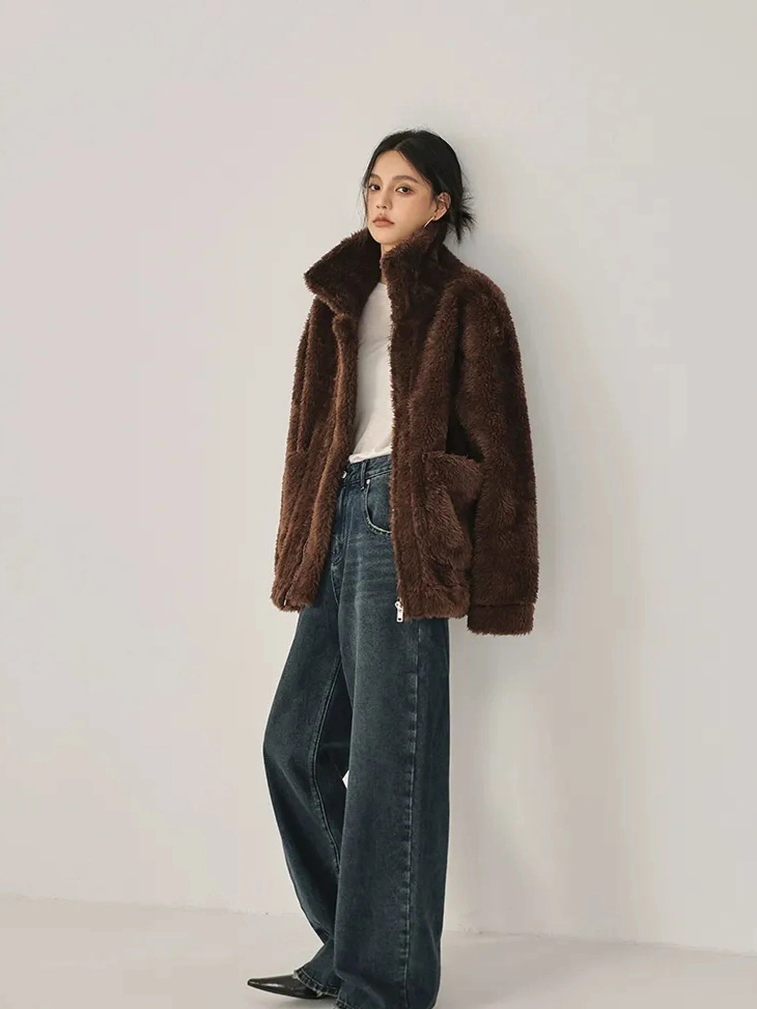 FU FRESH UP Vintage Washed High Rise Wide Leg Denim