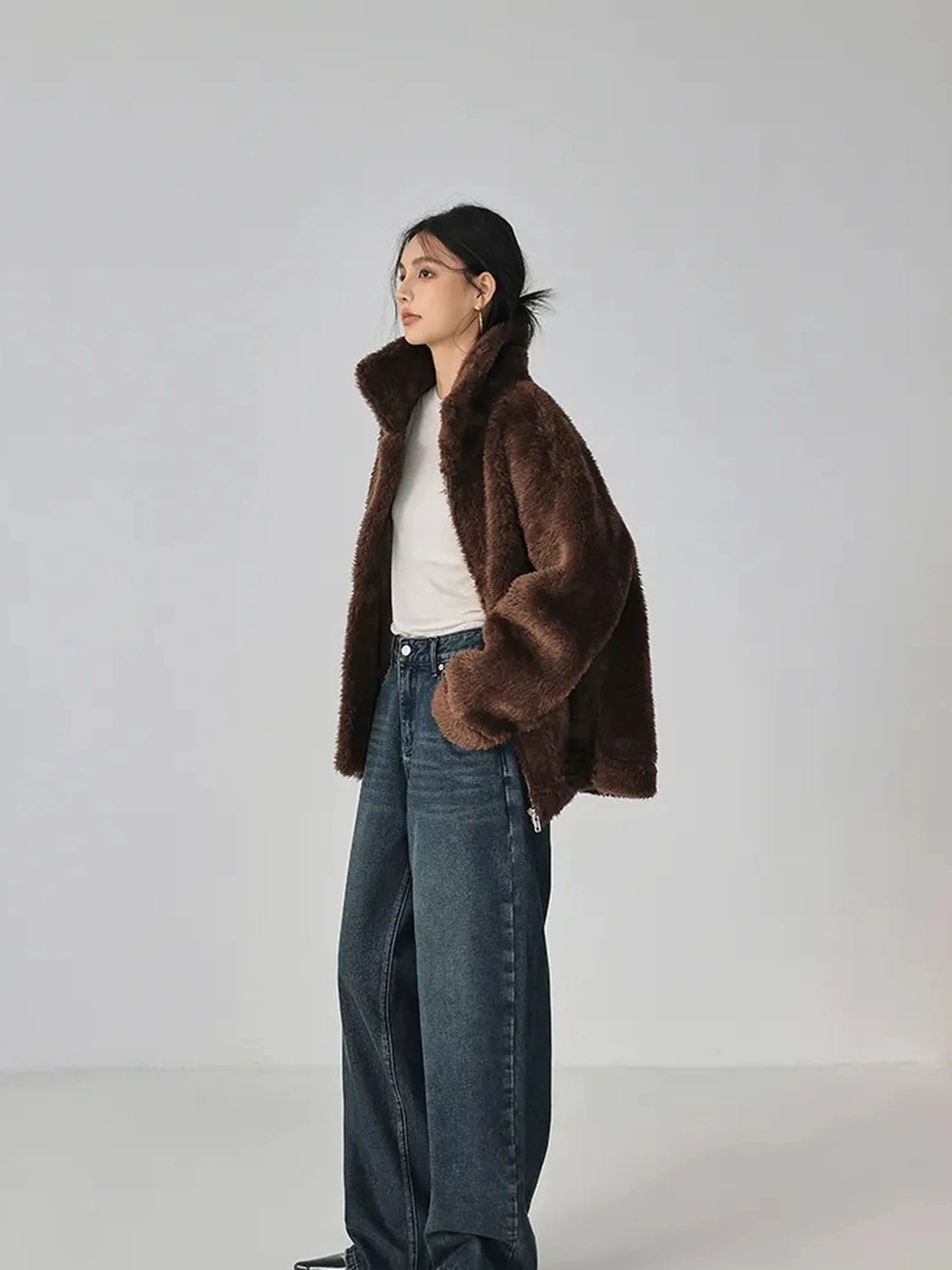 FU FRESH UP Vintage Washed High Rise Wide Leg Denim
