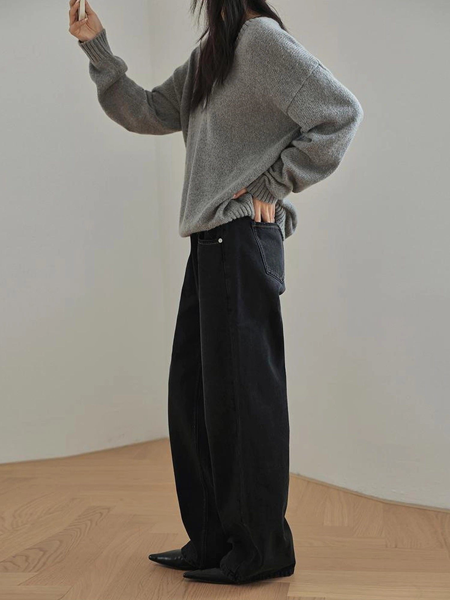 FU FRESH UP Vintage Washed High Rise Wide Leg Denim