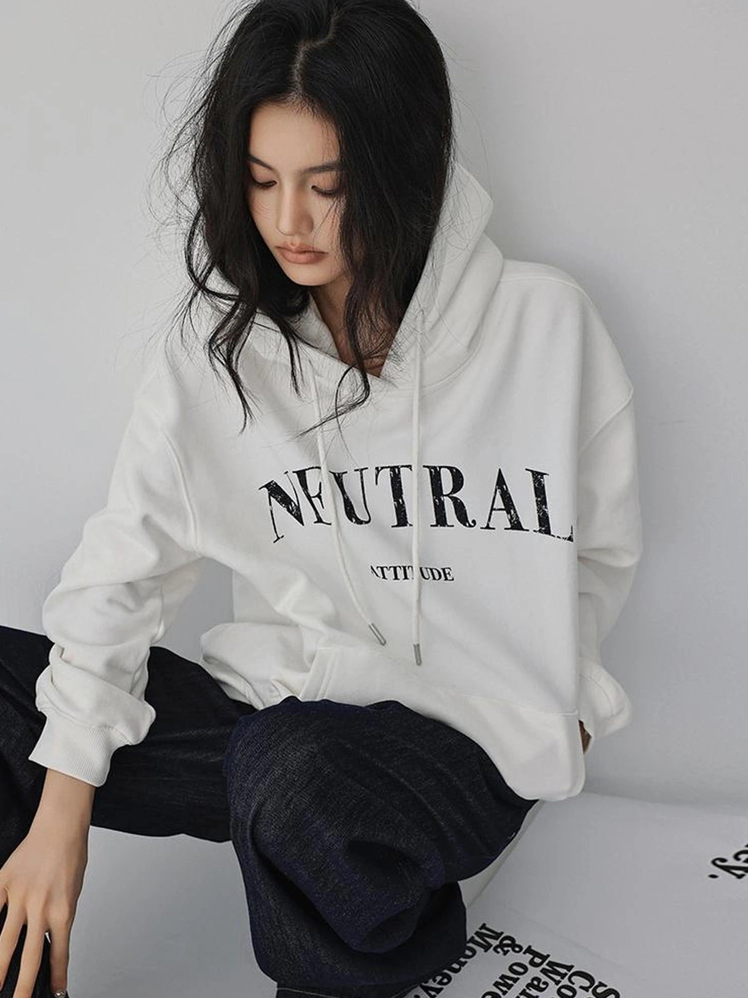 FU FRESH UP Vintage Washed Hoodie With Fleece Lining