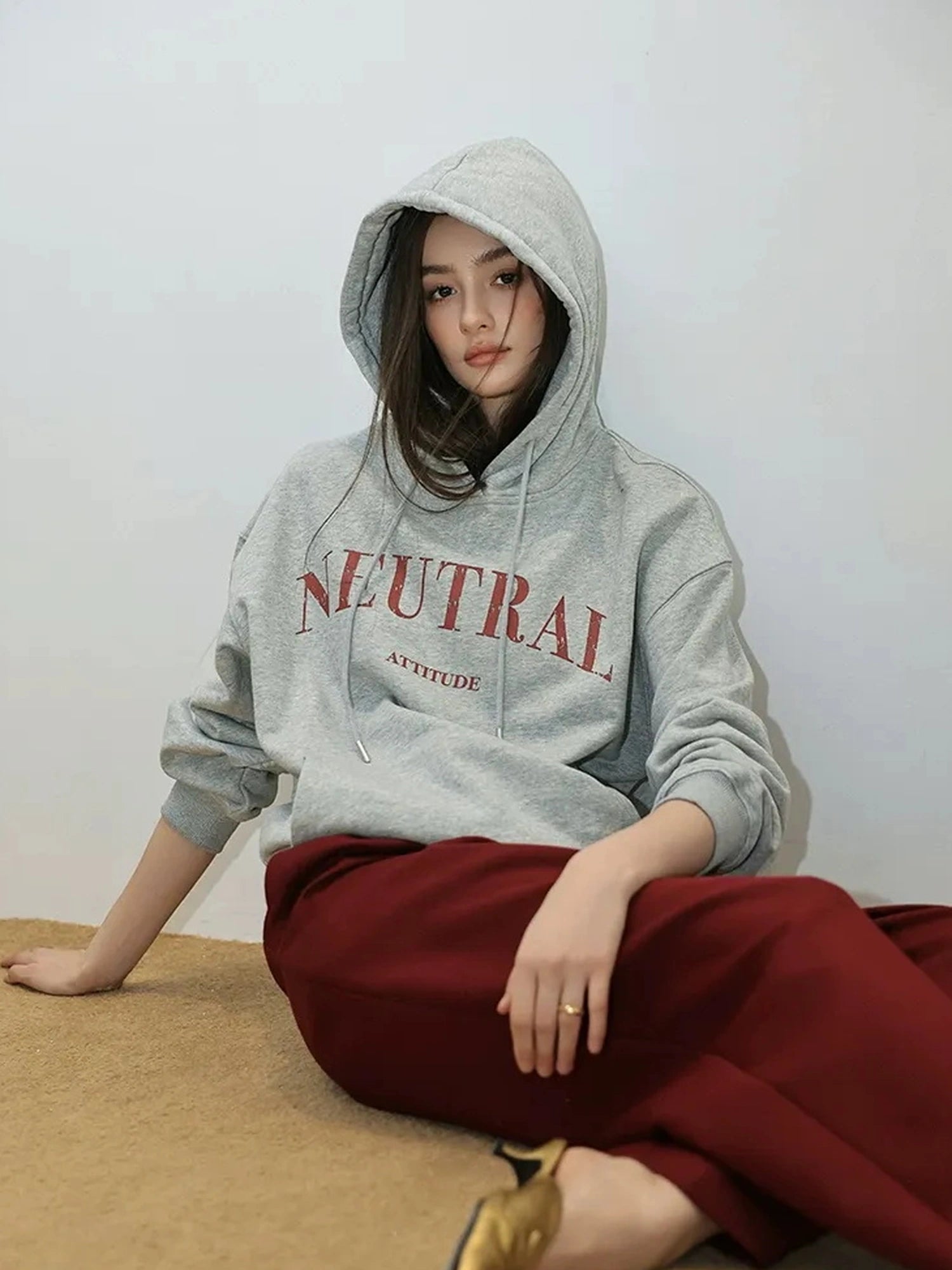 FU FRESH UP Vintage Washed Hoodie With Fleece Lining