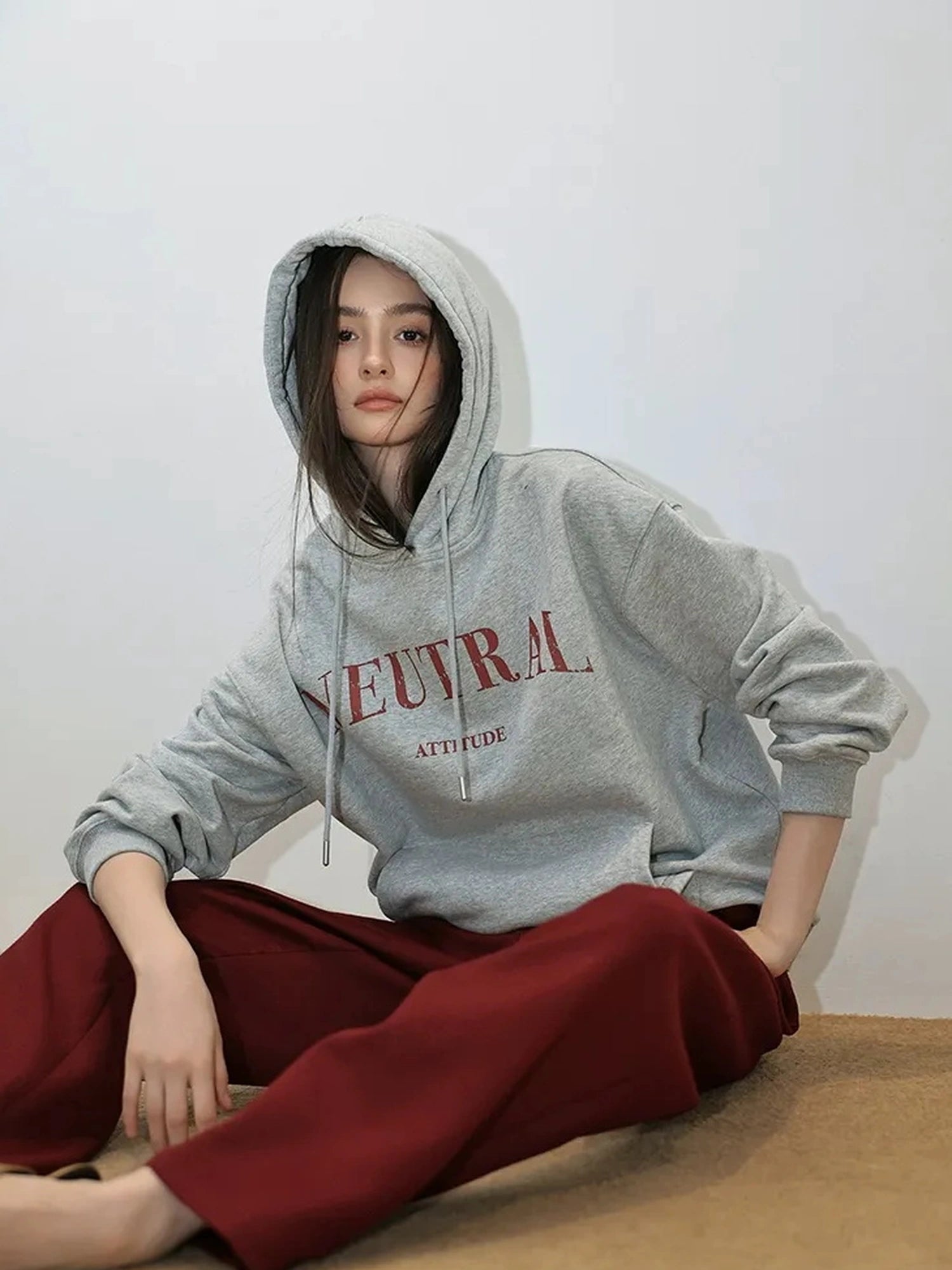 FU FRESH UP Vintage Washed Hoodie With Fleece Lining