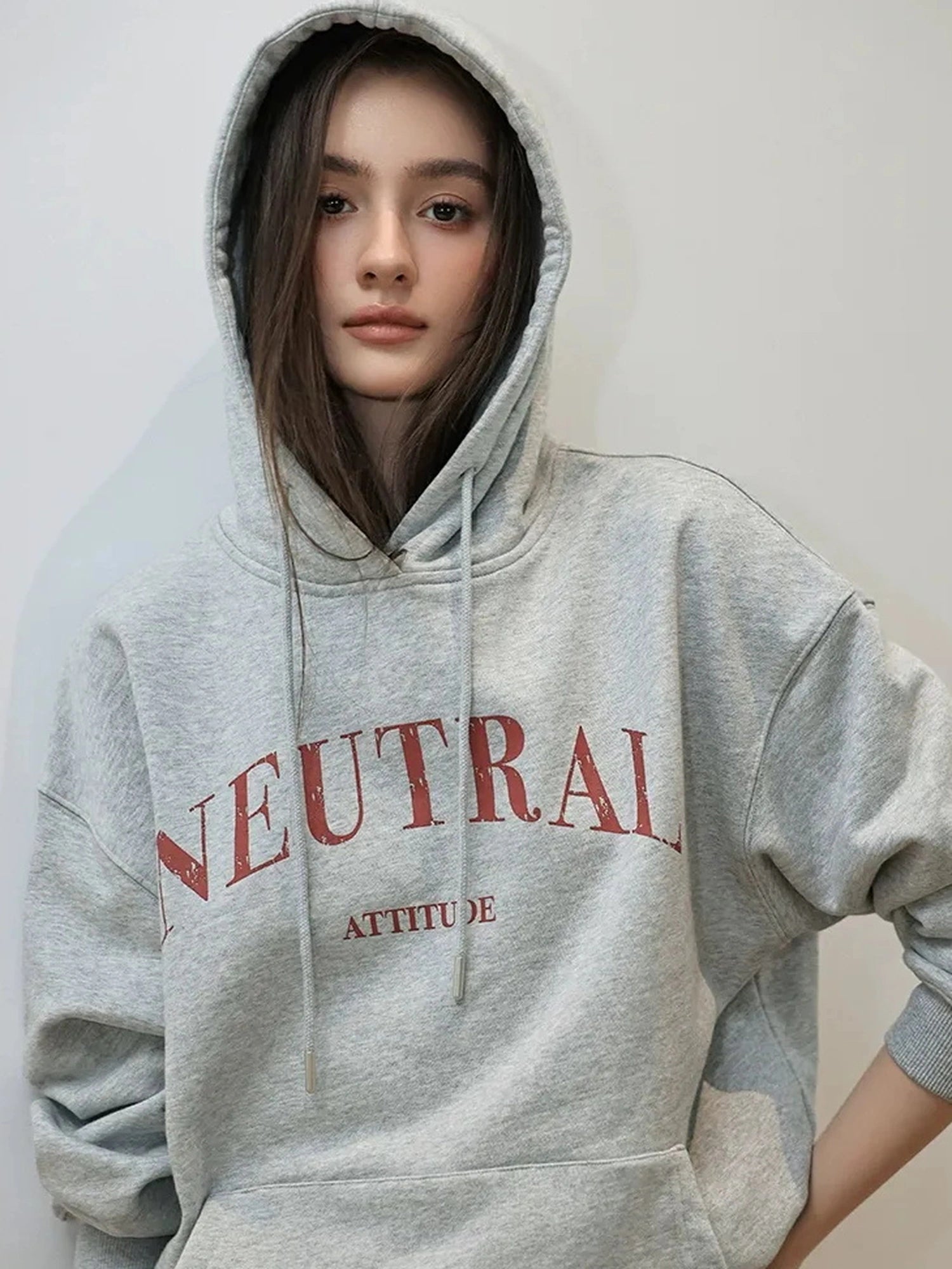 FU FRESH UP Vintage Washed Hoodie With Fleece Lining