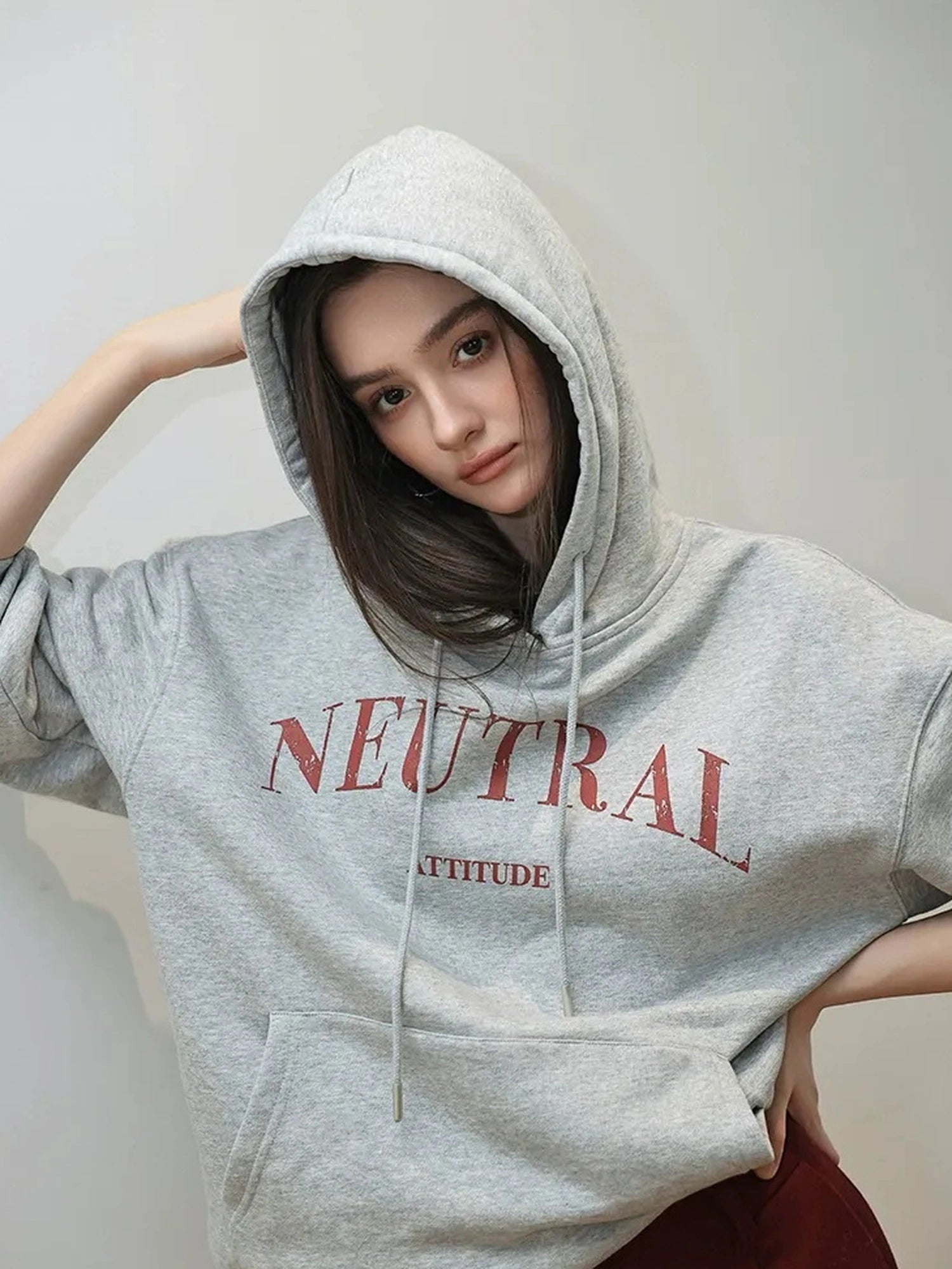 FU FRESH UP Vintage Washed Hoodie With Fleece Lining