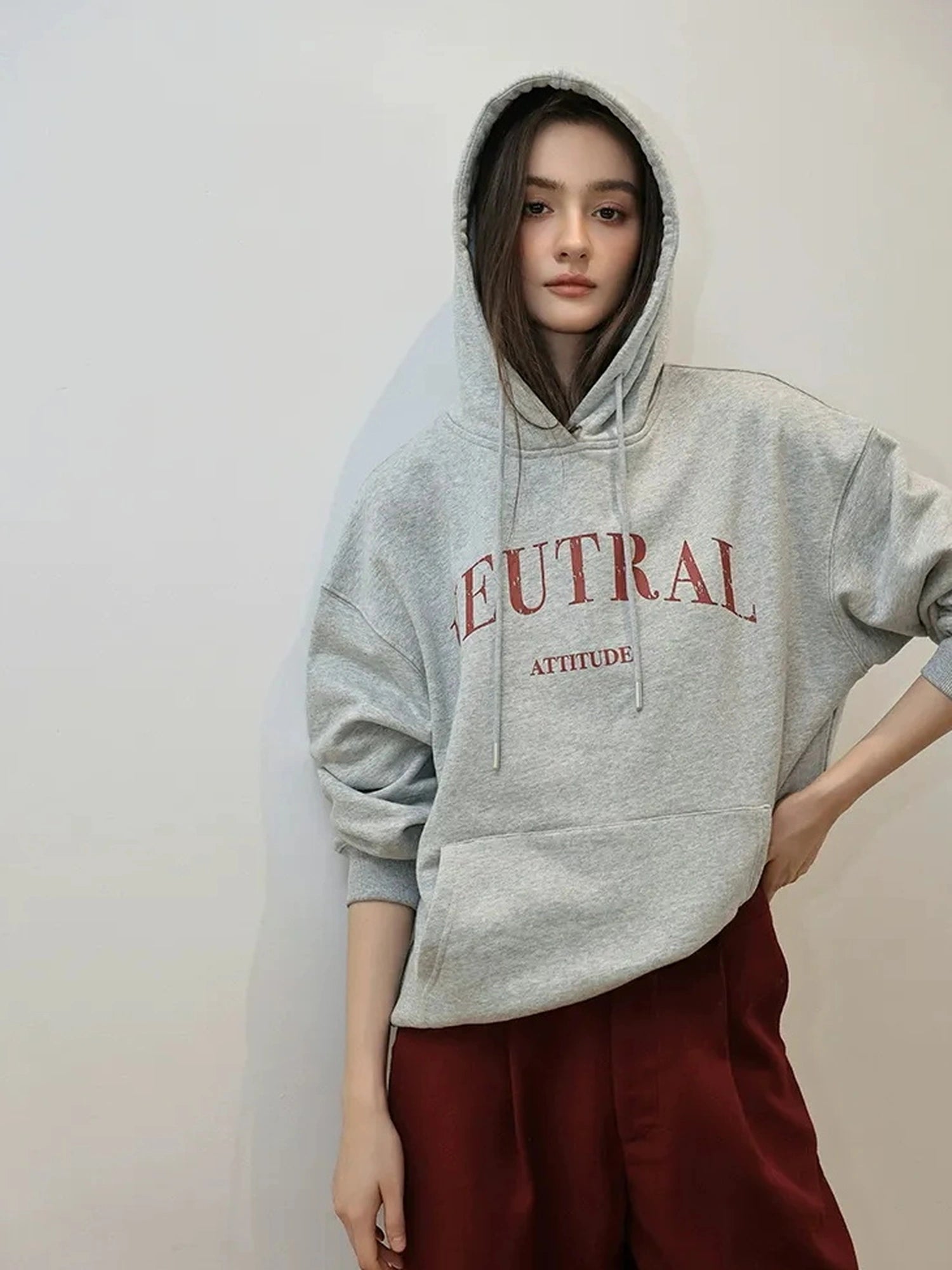 FU FRESH UP Vintage Washed Hoodie With Fleece Lining