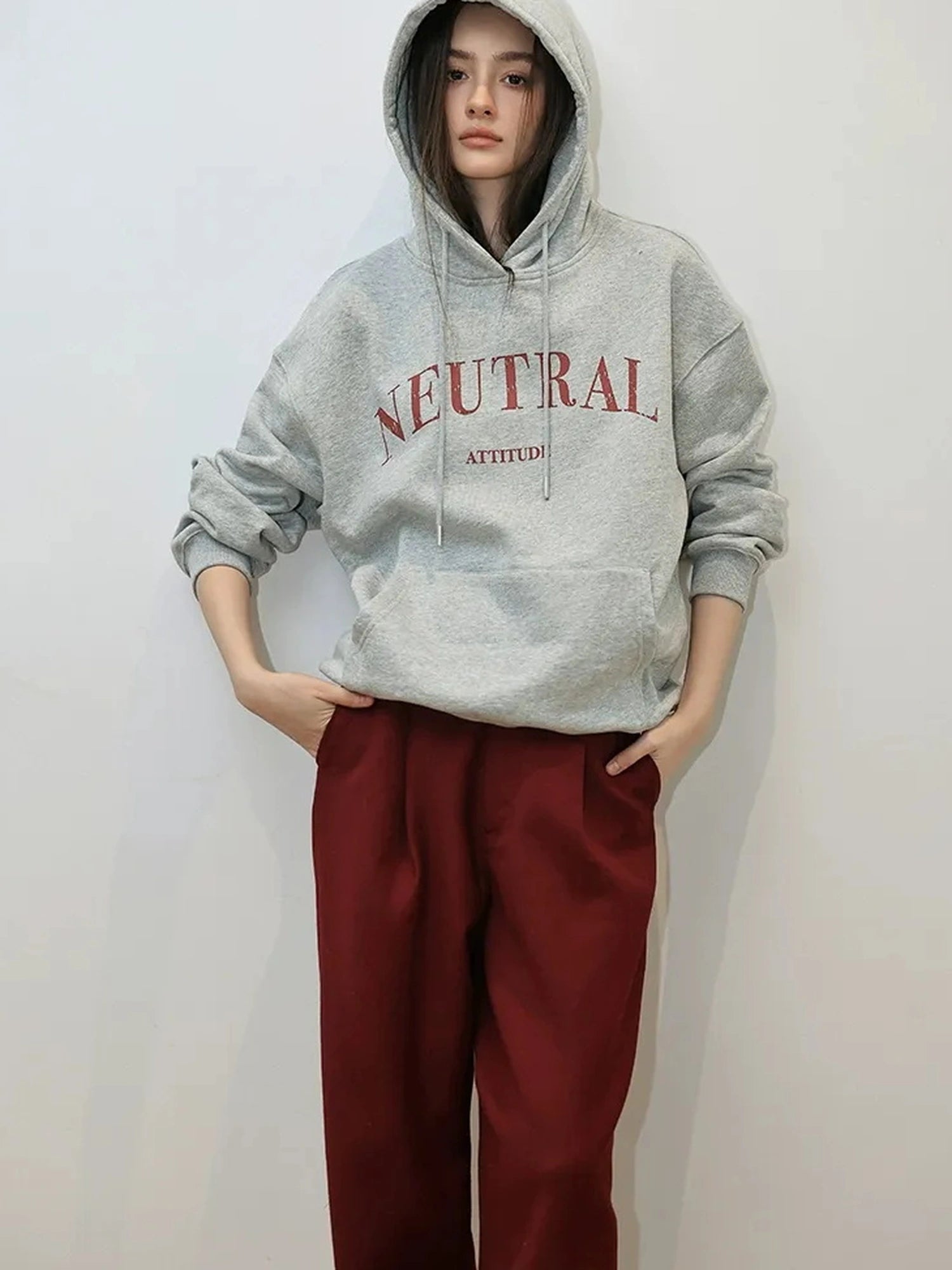 FU FRESH UP Vintage Washed Hoodie With Fleece Lining