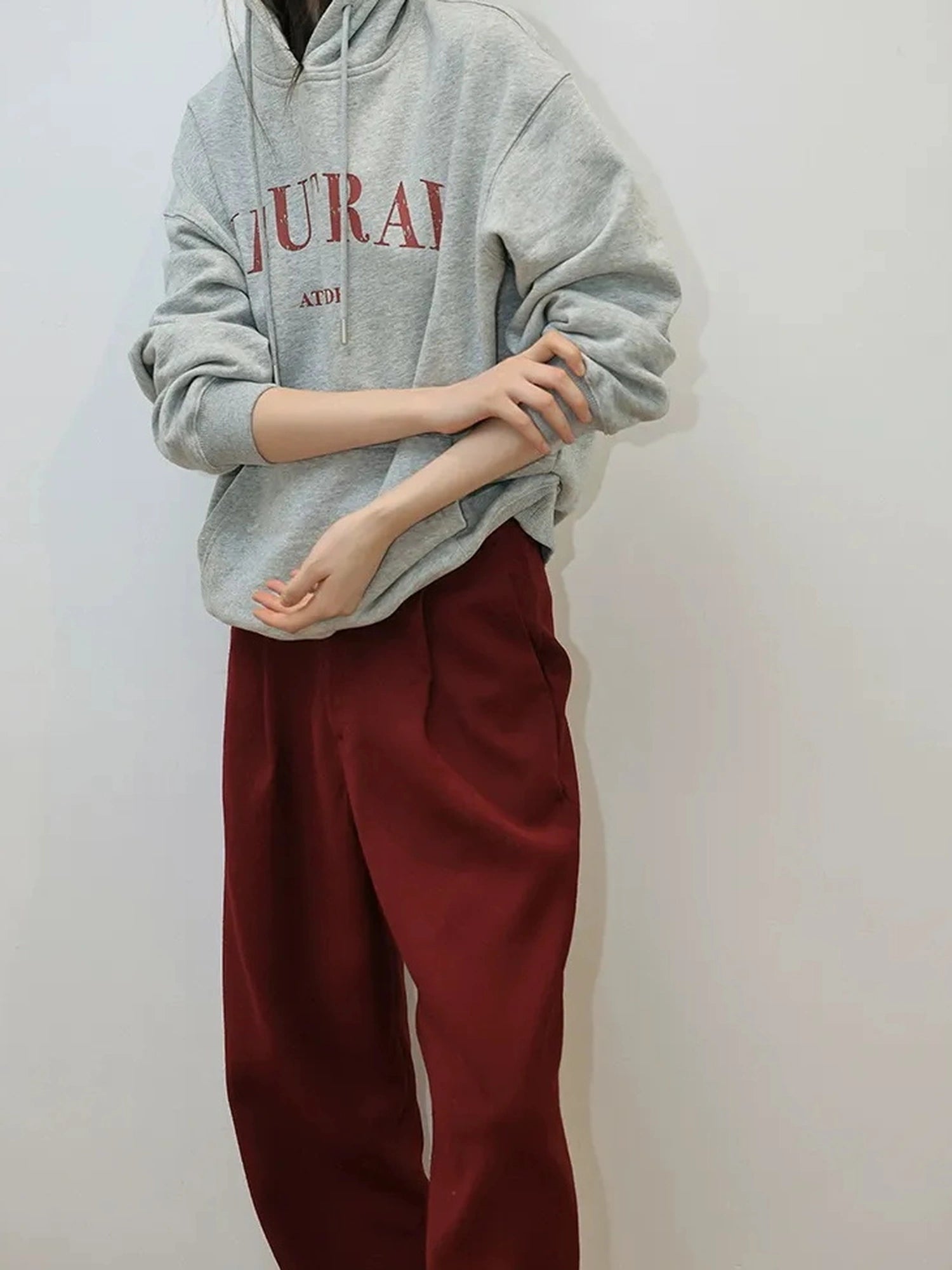 FU FRESH UP Vintage Washed Hoodie With Fleece Lining